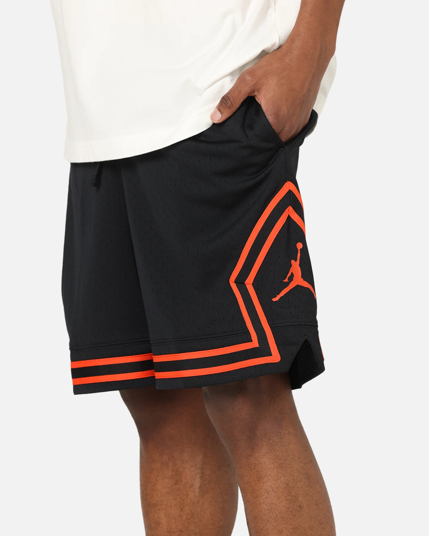 Jordan Dri-FIT Mesh Diamond Shorts Black/Orange - Image 3