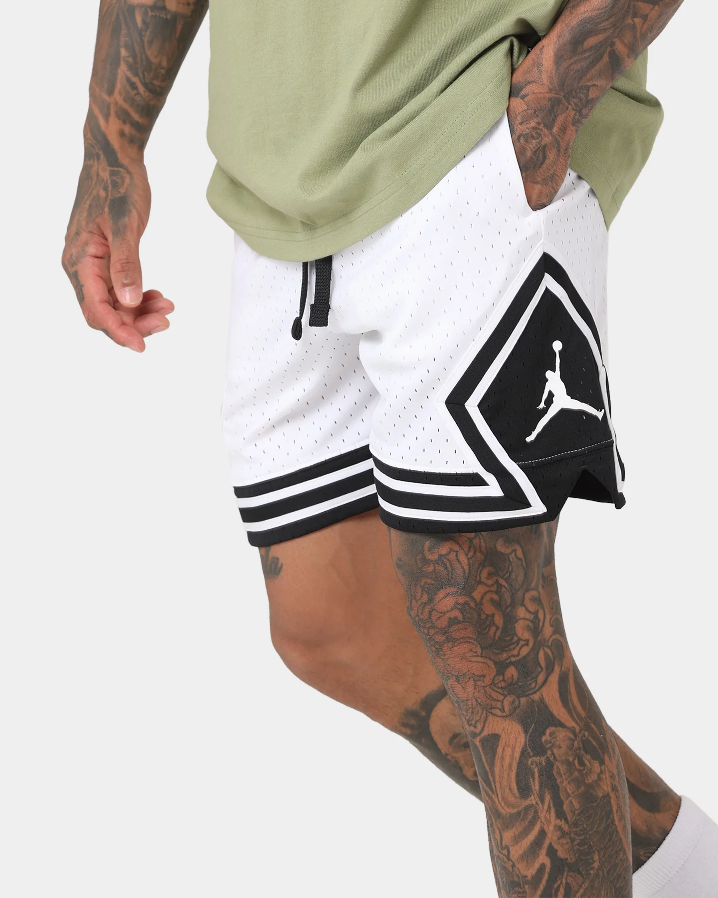 Jordan Dri-FIT Sport Diamond Shorts White/Black - Image 4