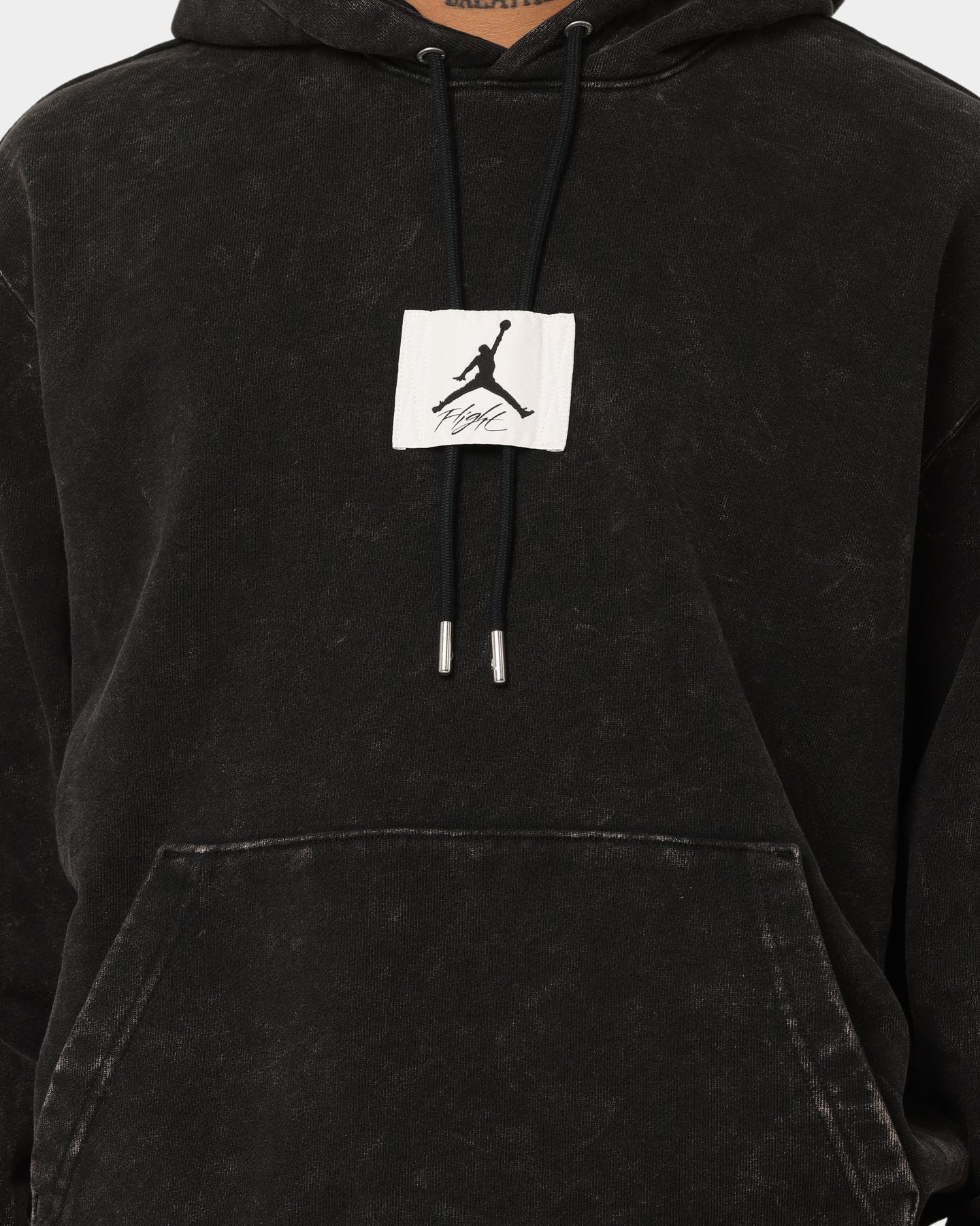 Jordan Essential Statement Washed Fleece Hoodie Black - Image 3