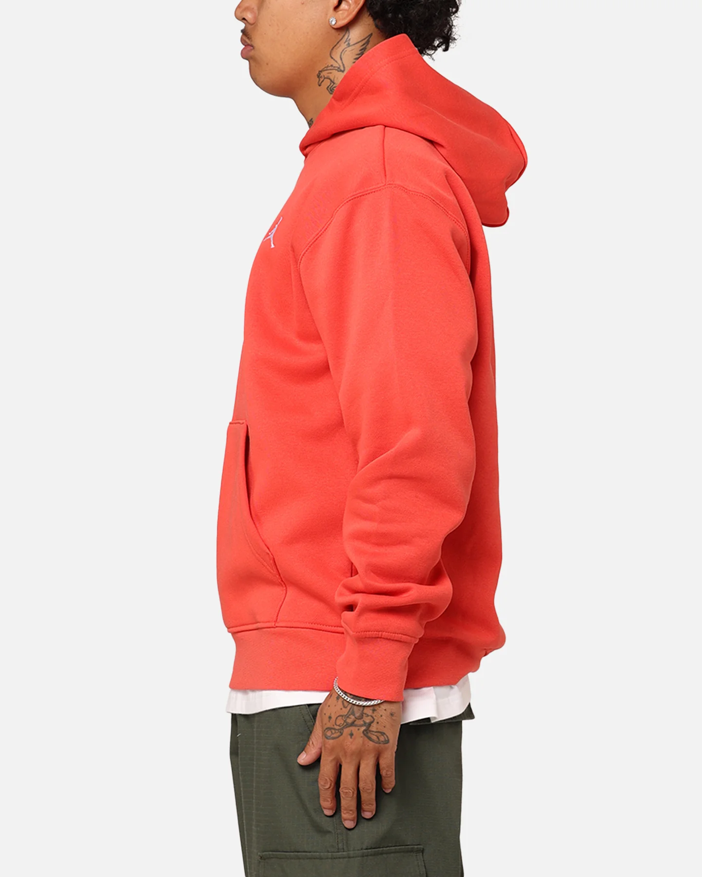 Jordan Essentials Brooklyn Fleece Printed Pullover Hoodie Lobster/White - Image 5