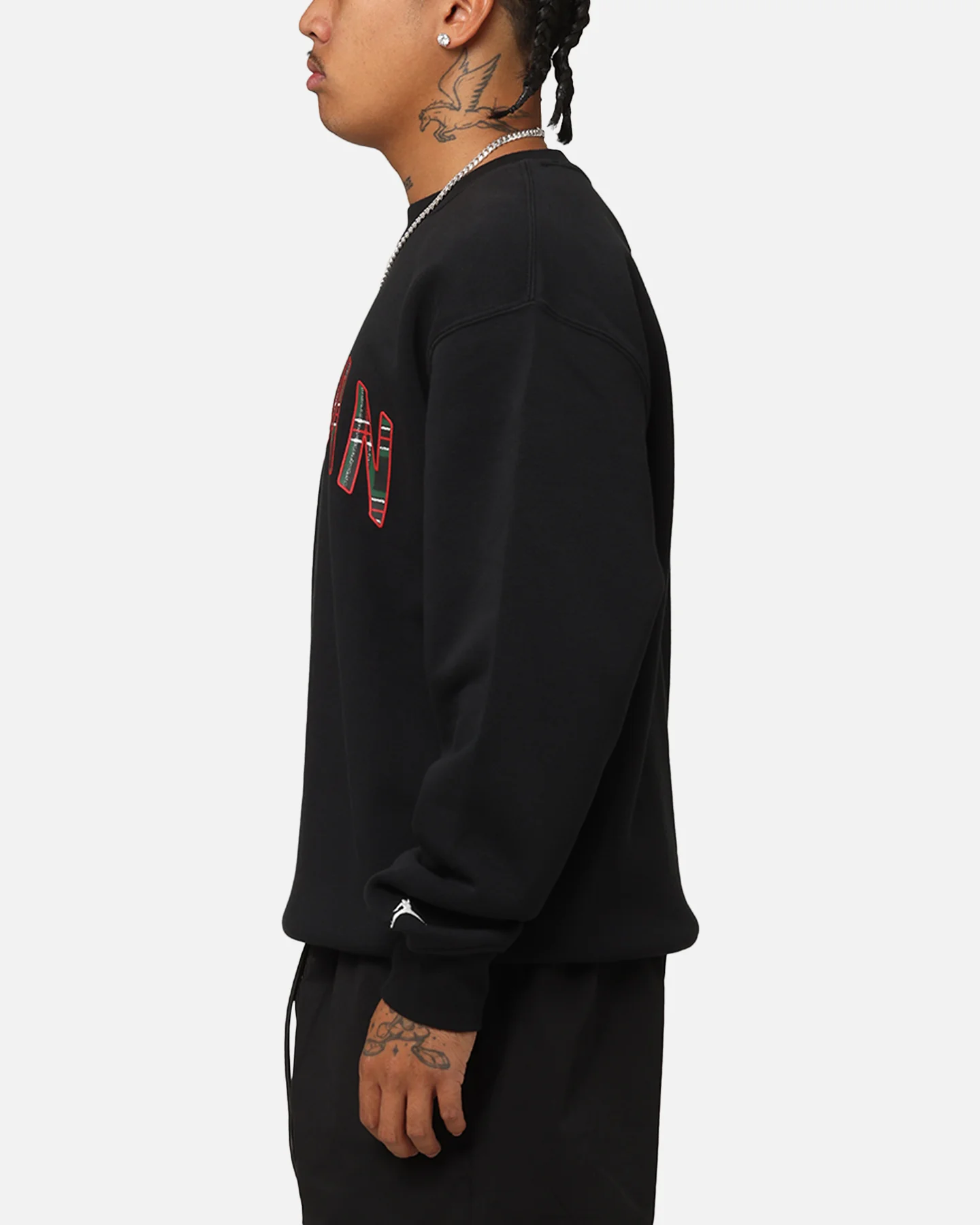 Jordan Essentials Holiday Fleece Crewneck Black/Sail - Image 5