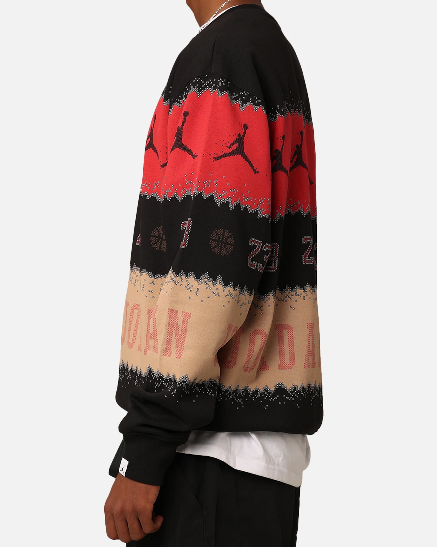Jordan Essentials Holiday Fleece Crewneck Gym Red/Black - Image 6