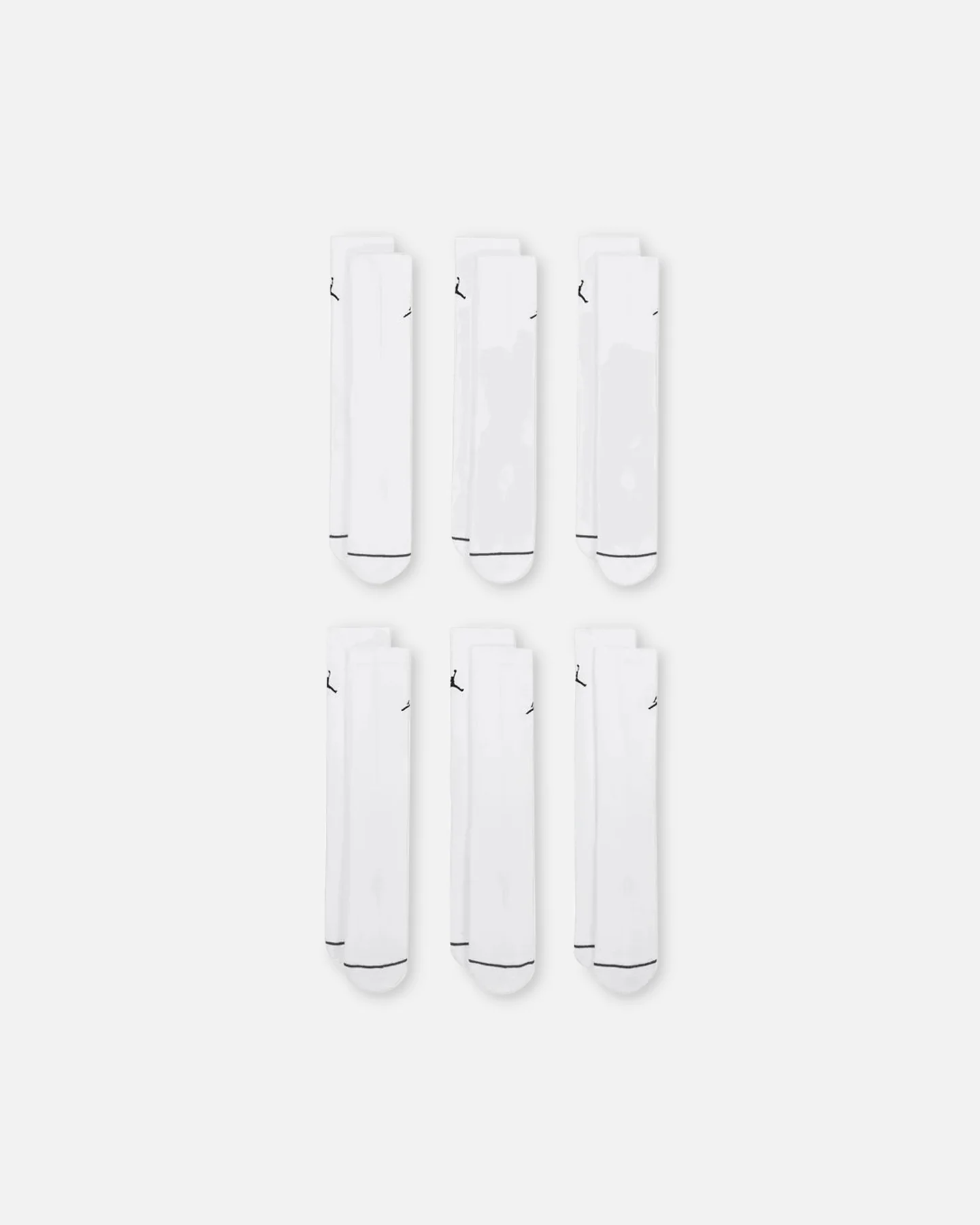 Jordan Everyday Cushioned Crew Socks 6 Pack White/Black - Image 2