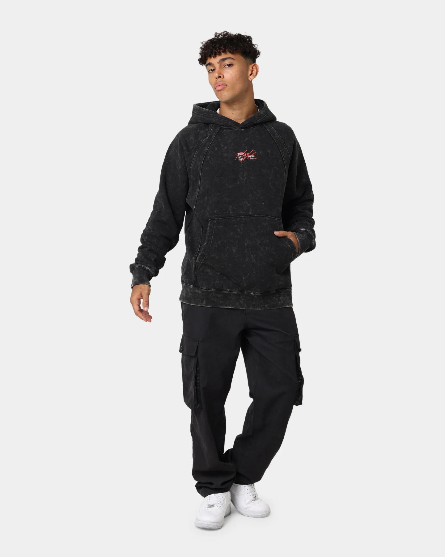 Jordan Flight Heritage French Terry Pullover Hoodie Black - Image 8