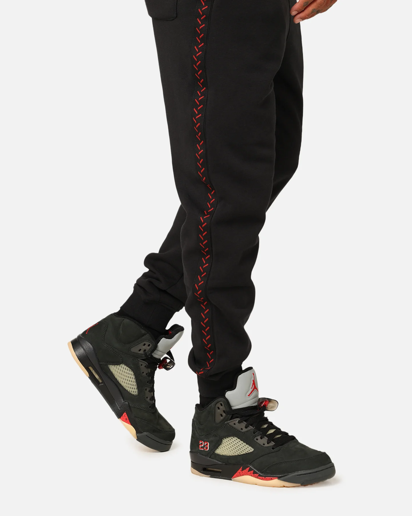Jordan Flight MVP Fleece Pants Black/Dune Red - Image 3