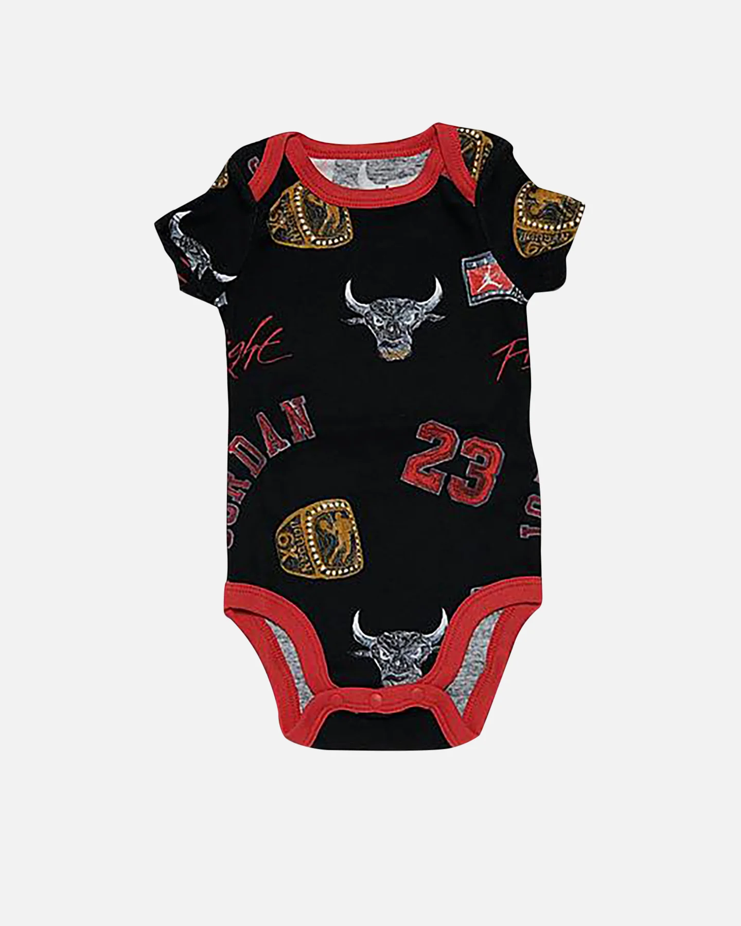 Jordan Infants' Chicago Bulls All Over Print Essentials 3 Piece Set Black - Image 2