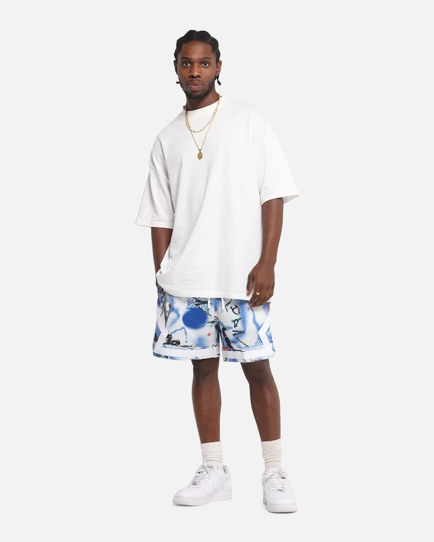 Jordan Jumpman Dri-FIT Sport Diamond Shorts White/Black - Image 2