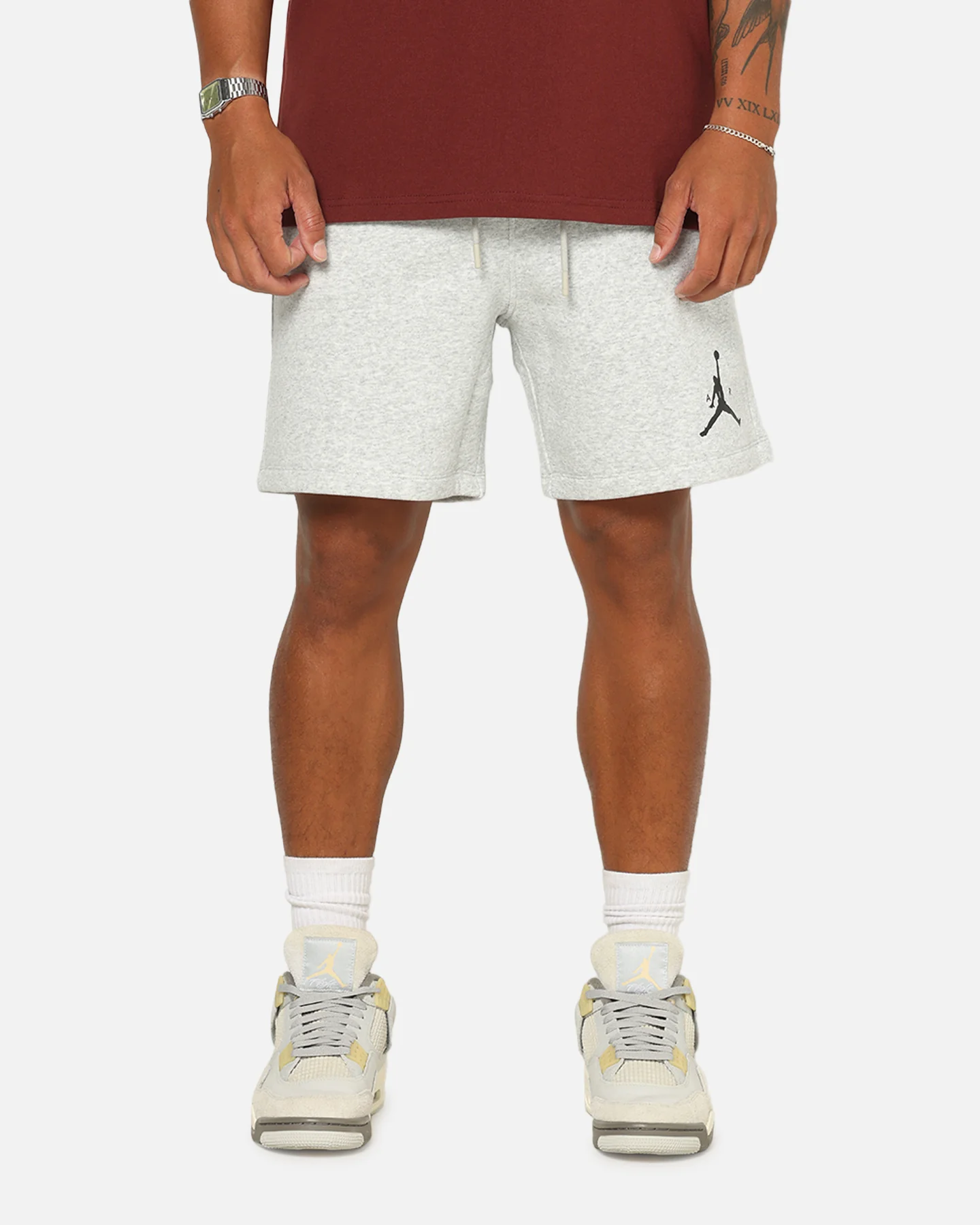 Jordan Jumpman Fleece Shorts Grey Heather/Black - Image 5