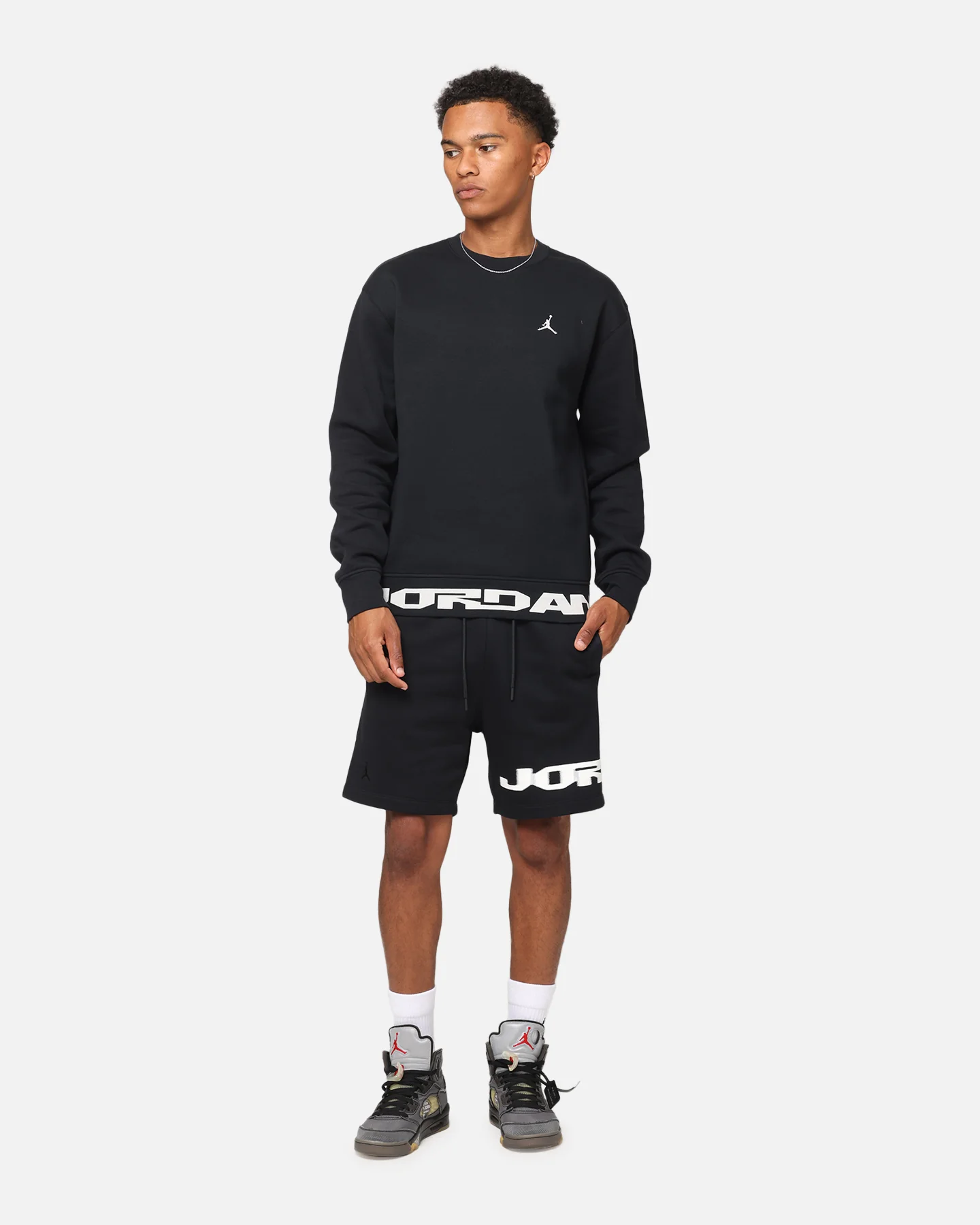 Jordan Jumpman MVP Graphic Fleece Crewneck Sweatshirt Black/Sail - Image 3