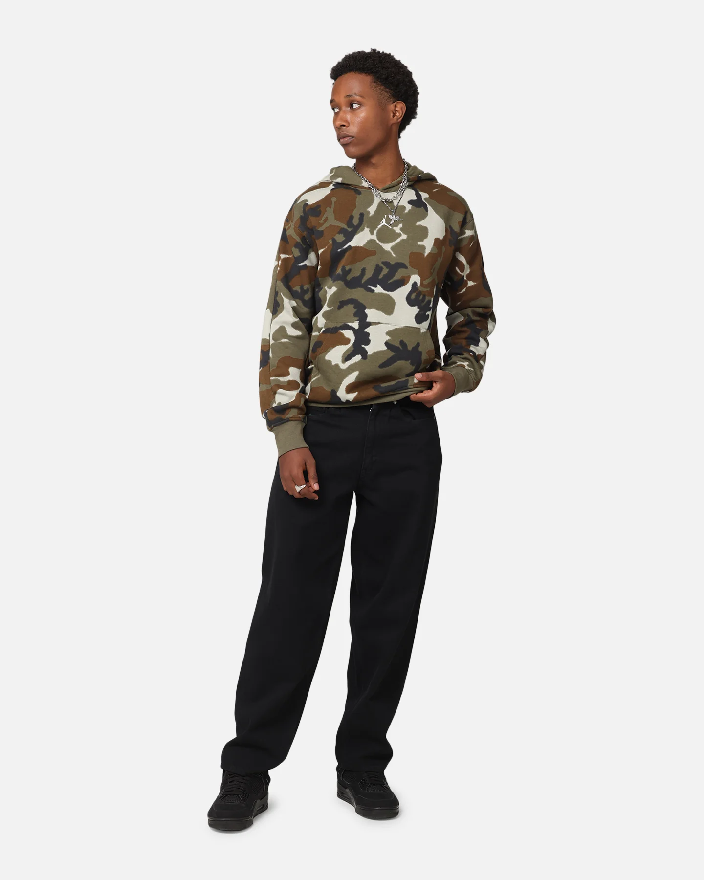 Jordan Jumpman MVP Statement Camo Pullover Hoodie Light Olive - Image 2