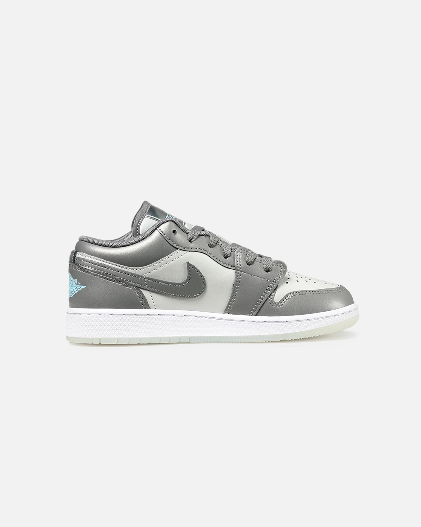 Jordan Kids' Air Jordan 1 Low SE (GS) Flat Pewter/Blue Chill - Image 4