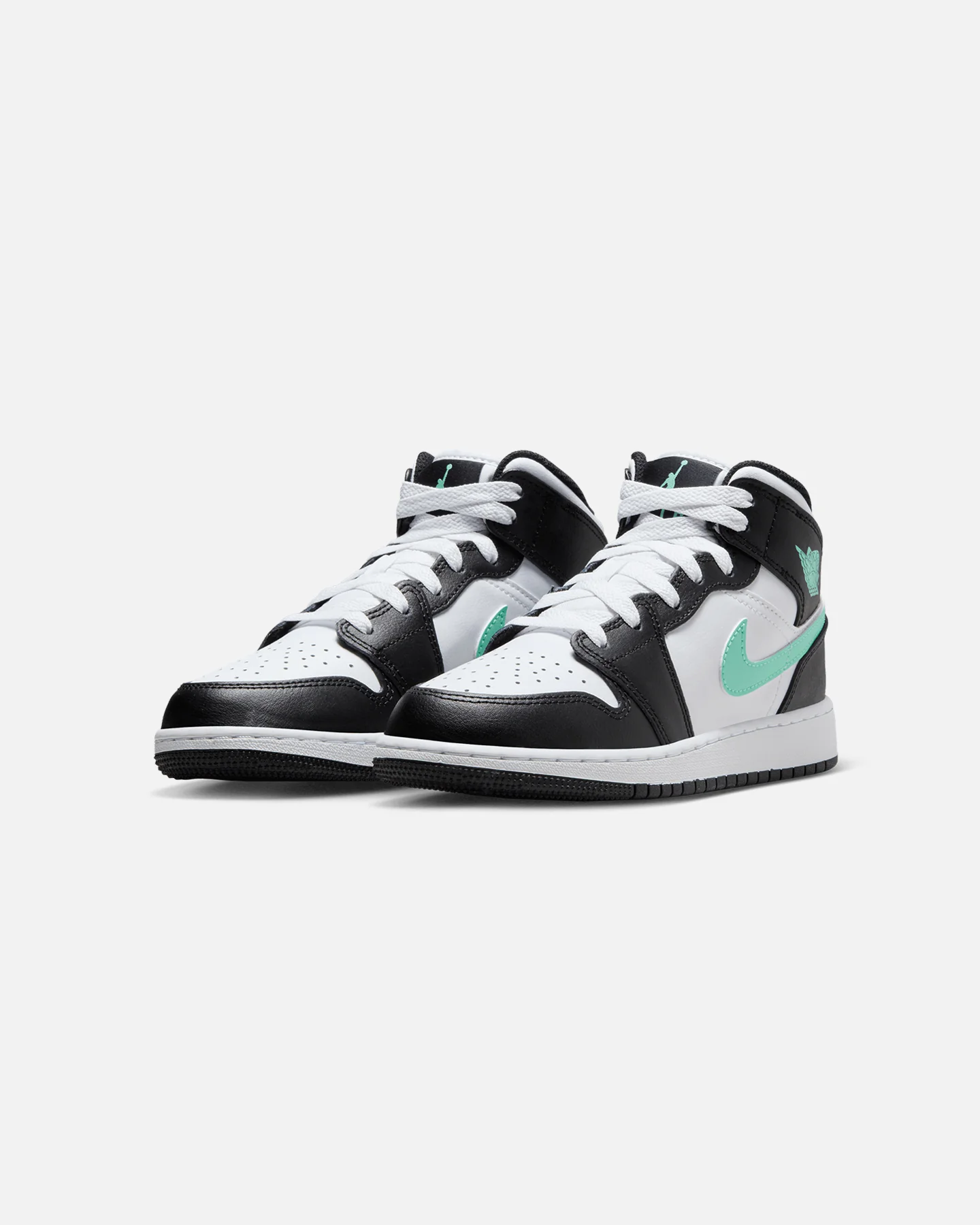 Jordan Kids' Air Jordan 1 Mid (GS) White/Green Glow - Image 2