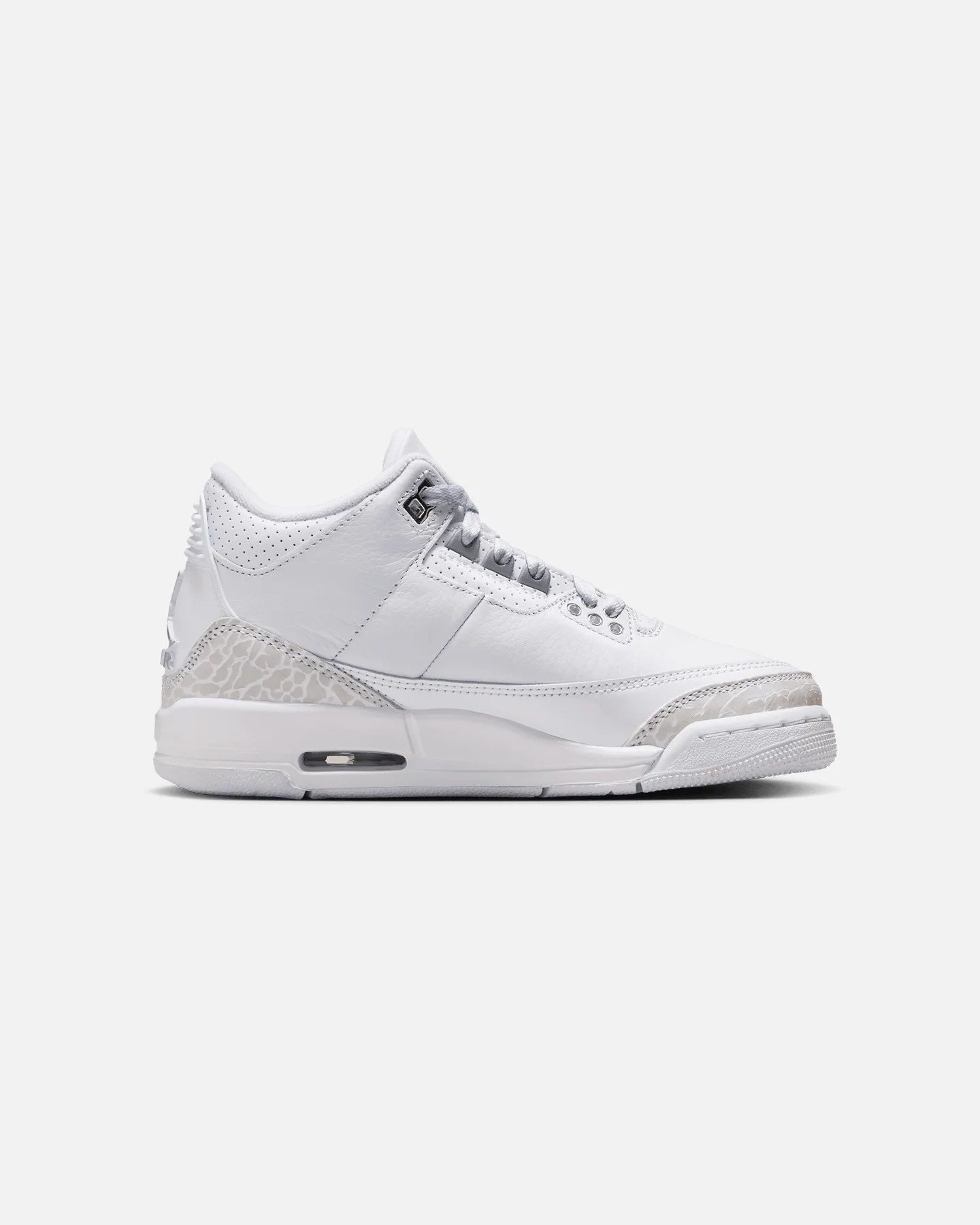 Jordan Kids' Air Jordan 3 Retro "Pure Money" (GS) White/Silver - Image 4