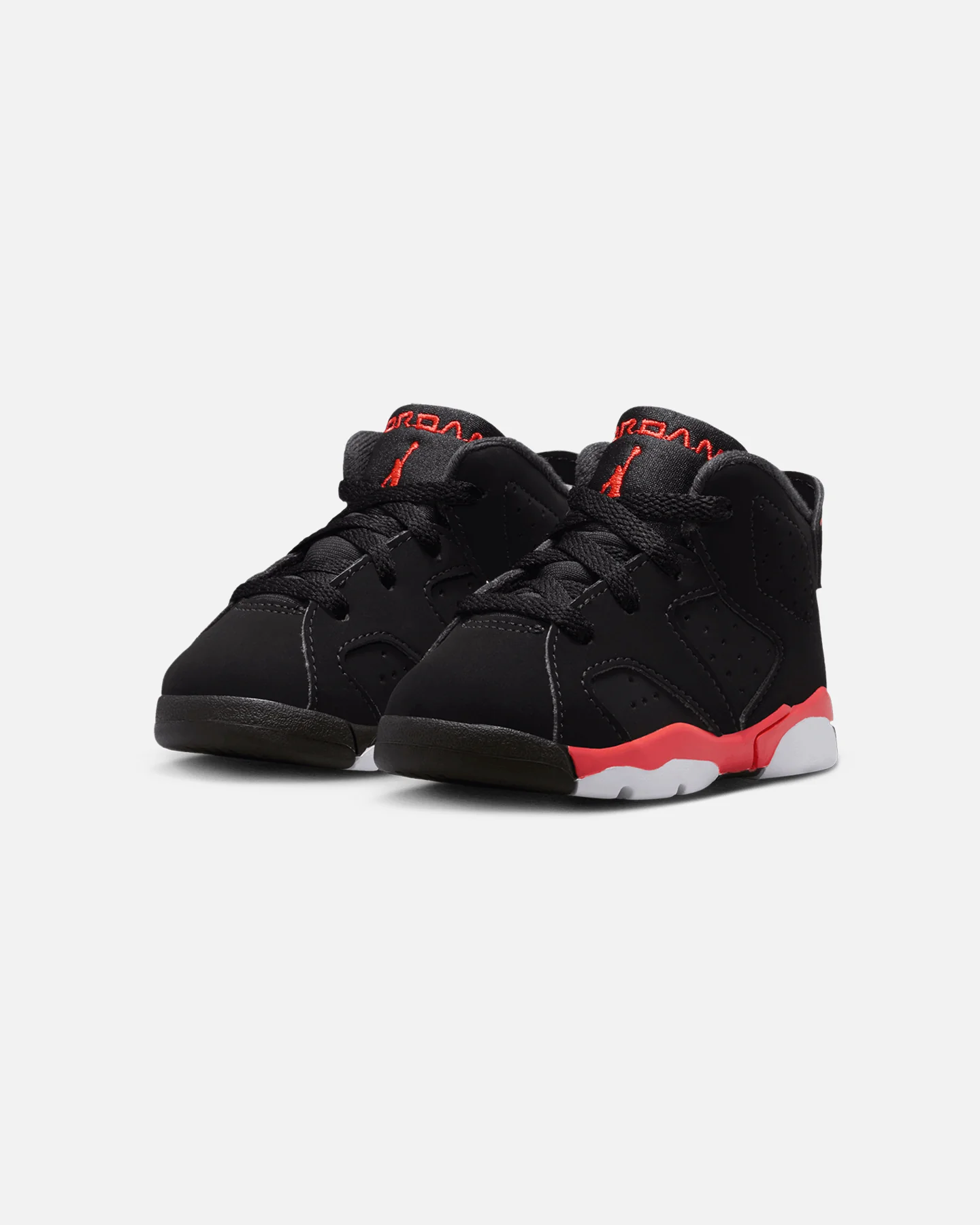 Jordan Kids' Air Jordan 6 Retro "Infrared Salesman" (TD) Black/Lt Crimson - Image 2