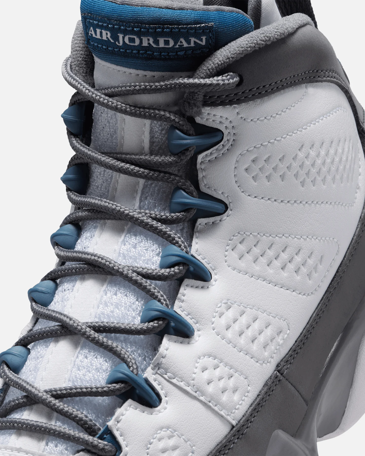 Jordan Kids' Air Jordan 9 Retro "Flint Grey" (GS) White/French Blue-Flint Grey - Image 6