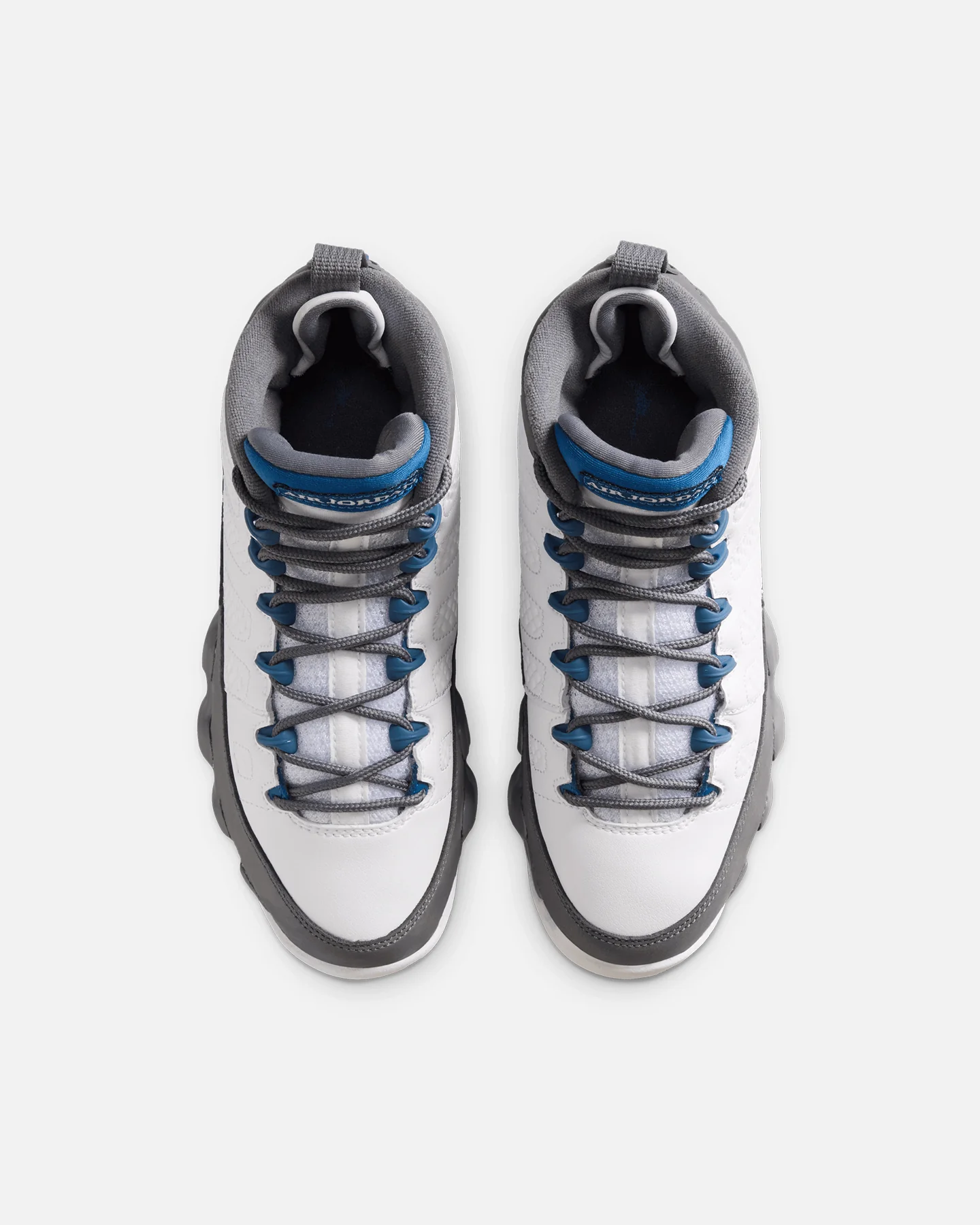 Jordan Kids' Air Jordan 9 Retro "Flint Grey" (GS) White/French Blue-Flint Grey - Image 7