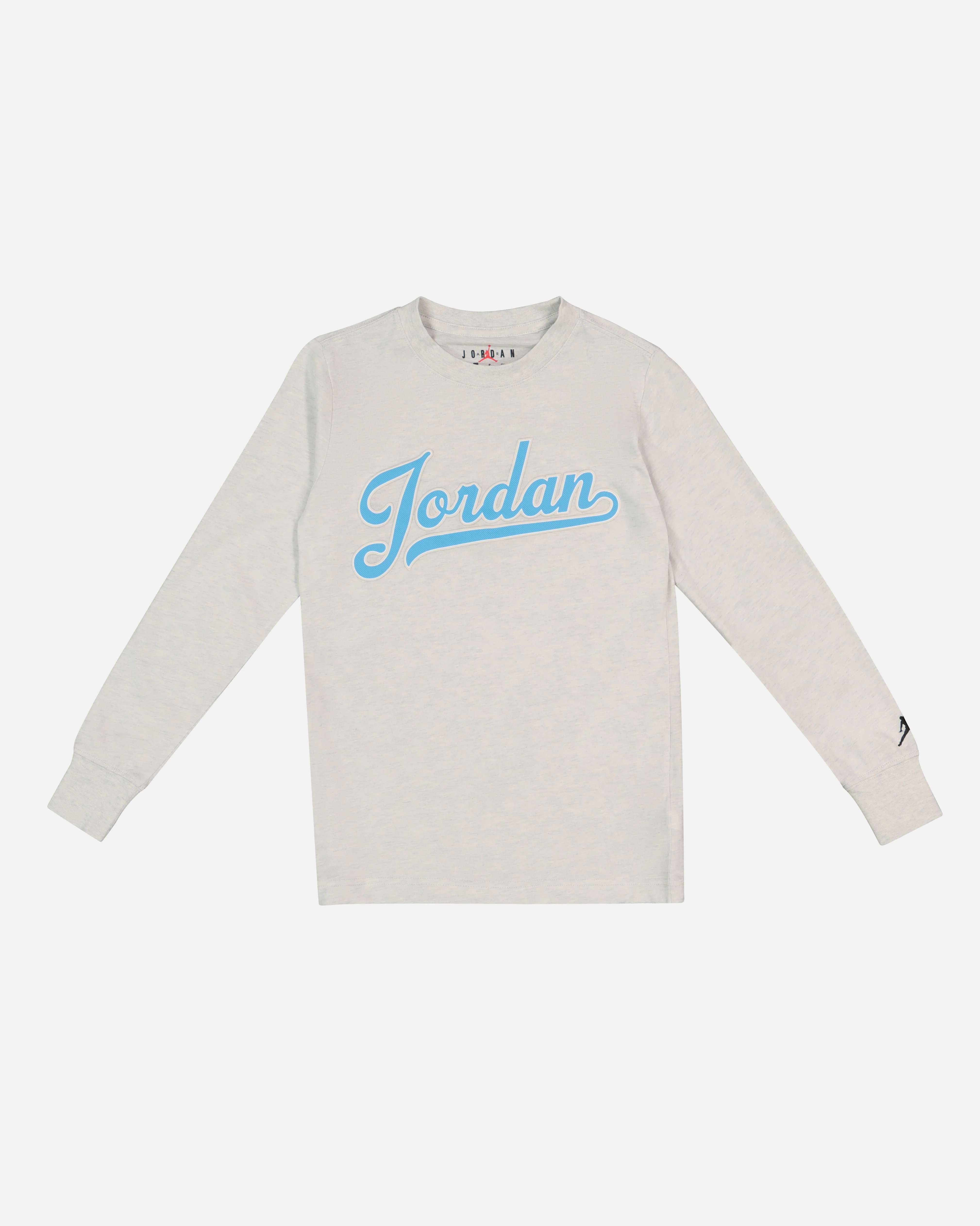 Jordan Kids' Major League Jordan Script Long Sleeve T-Shirt Pure Platinum Heather Grey - Image 2