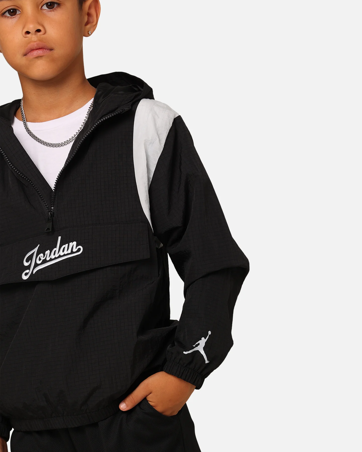 Jordan Kids' MJ Flight MVP Harbour Jacket Black - Image 3
