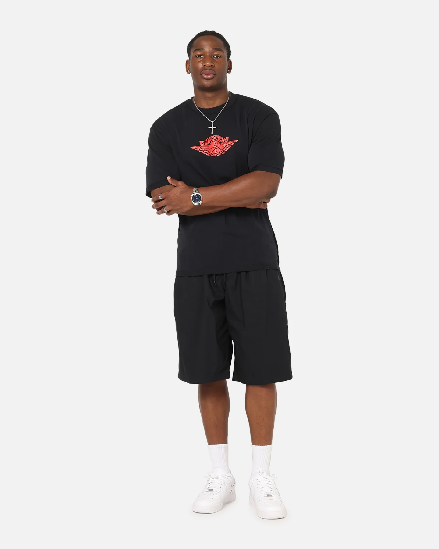 Jordan Rare Air 85 Wash T-Shirt Black/Chile Red - Image 3