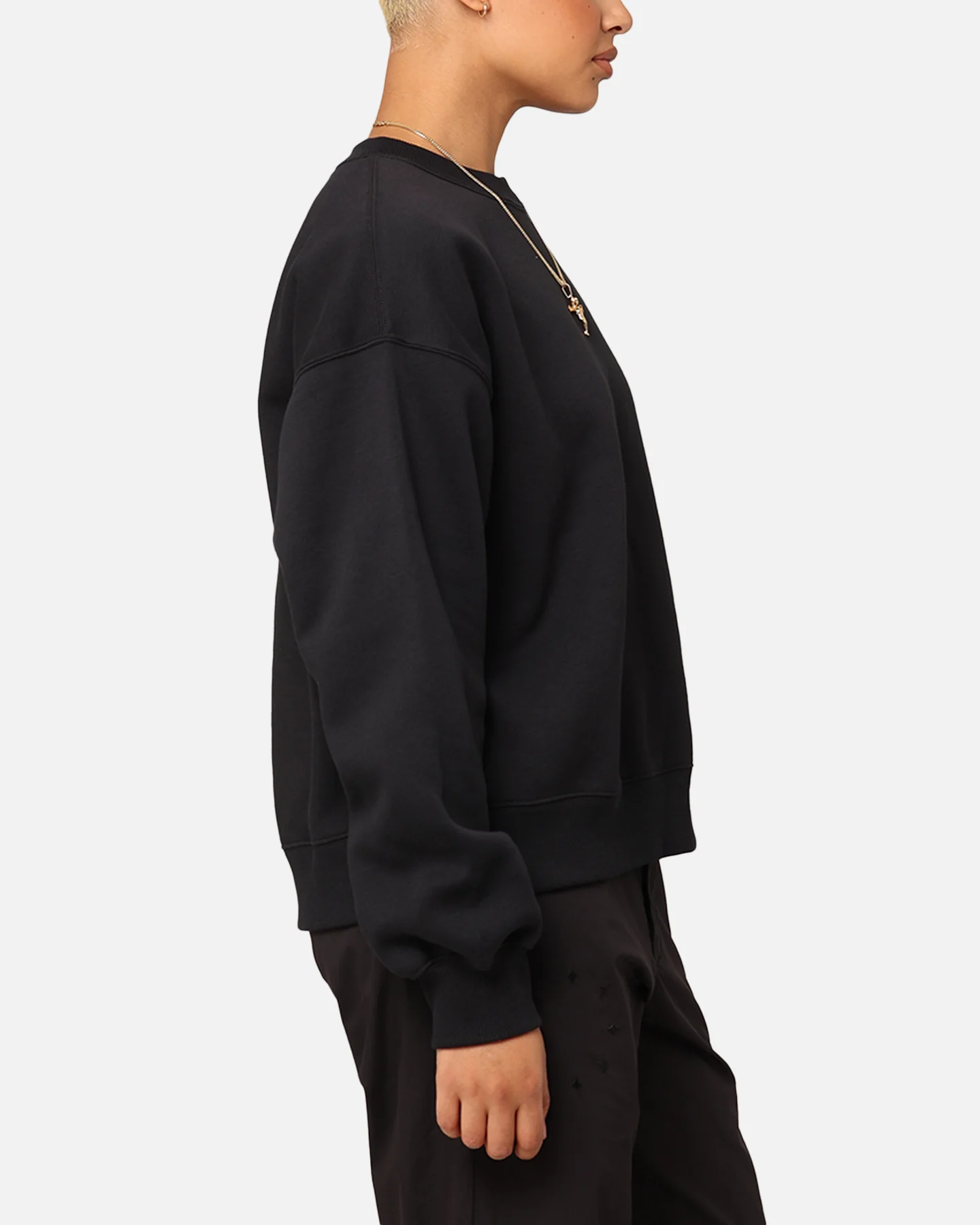Jordan Women's Brooklyn Fleece Crewneck Black/Sail - Image 4