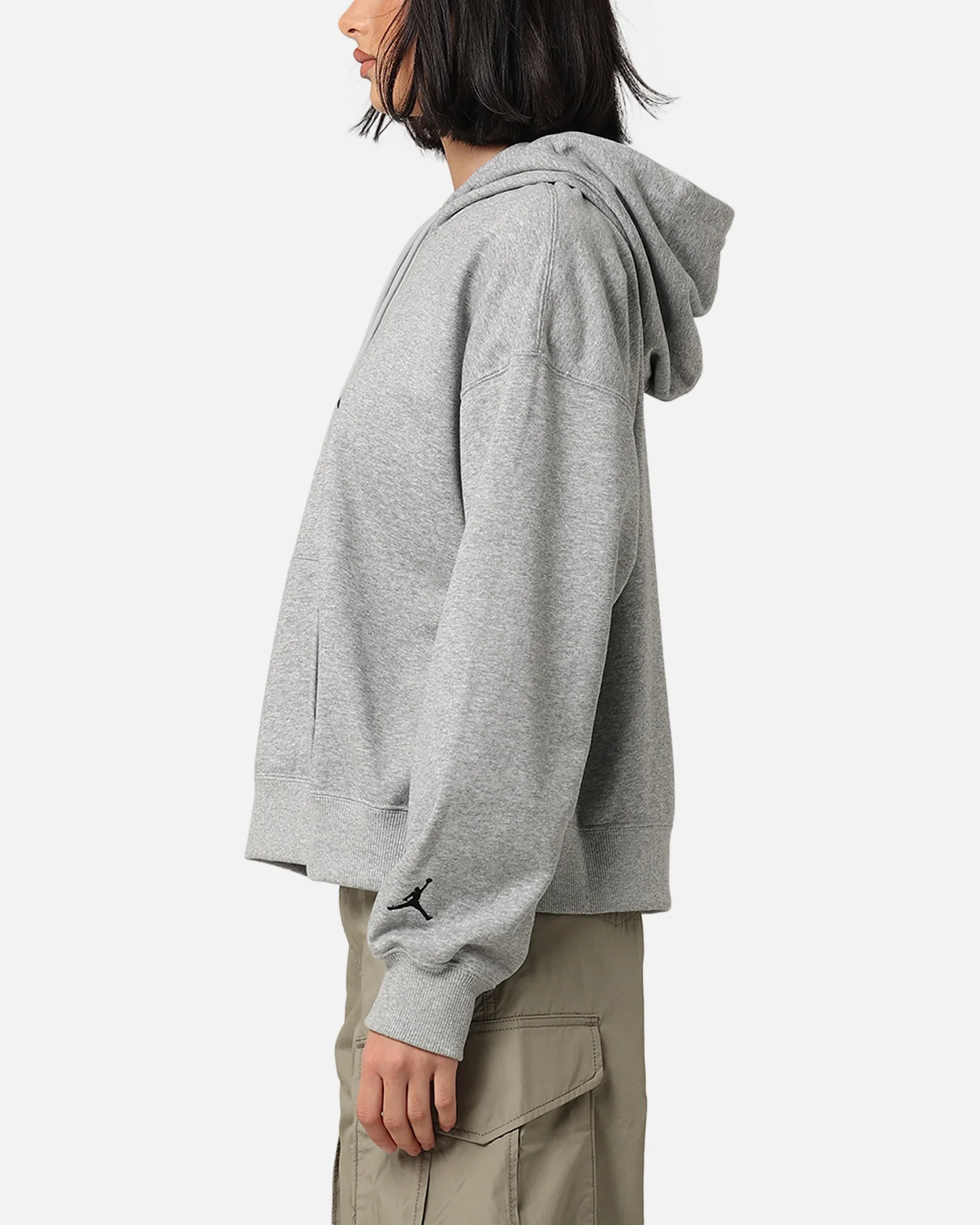 Jordan Women's Brooklyn Fleece Pullover Hoodie Dark Grey Heather - Image 5