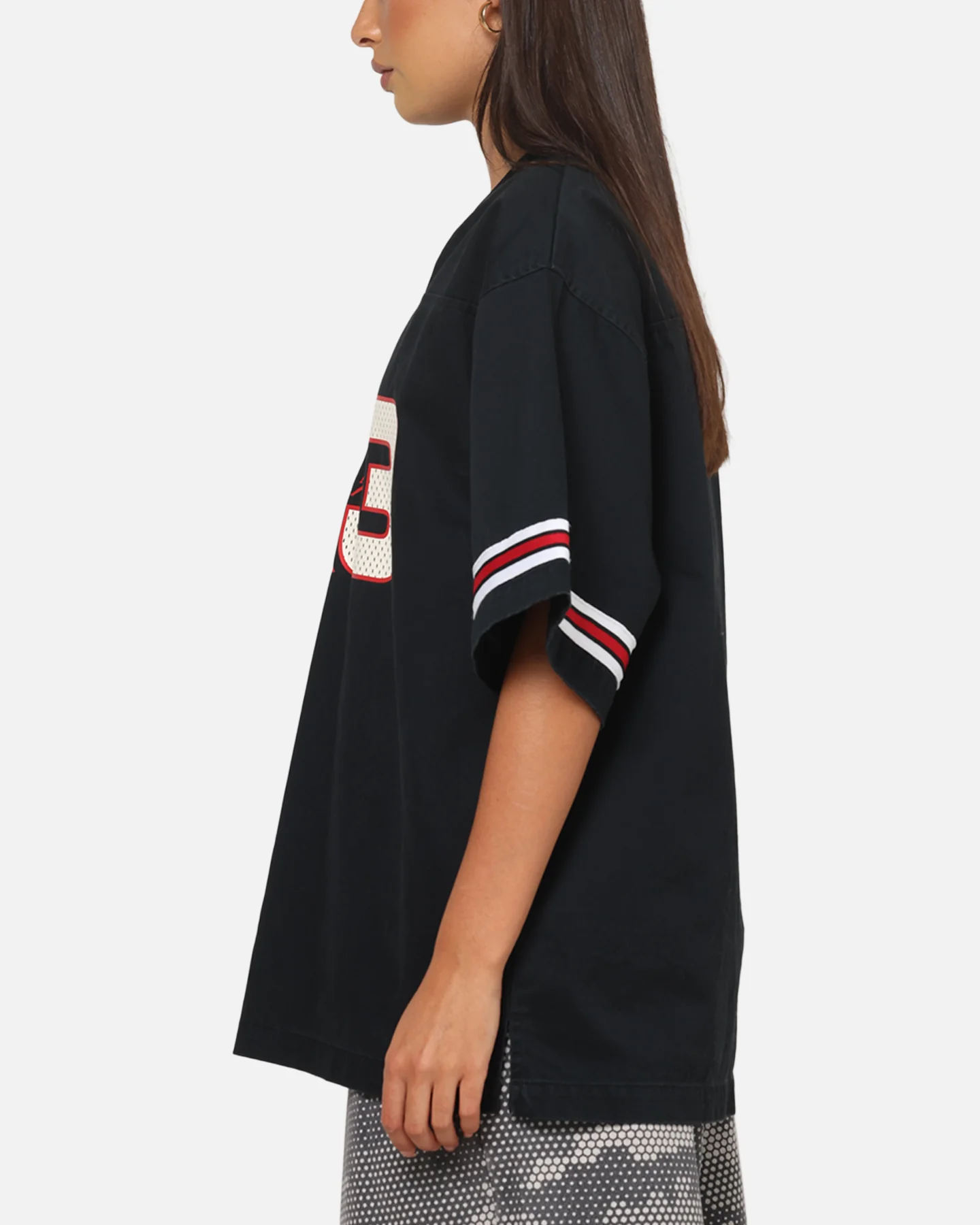 Jordan Women's Flight Woven Jersey Top Black - Image 5