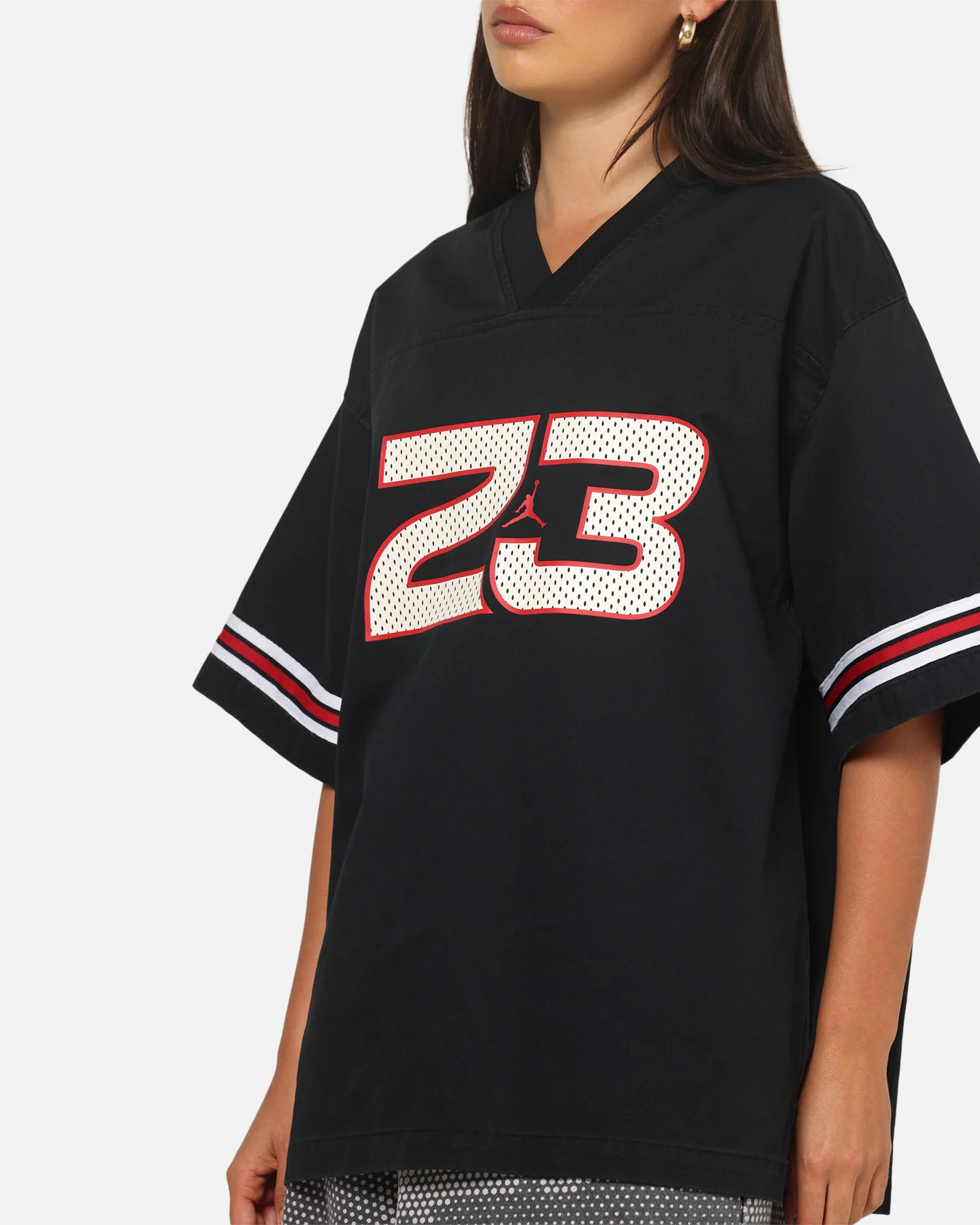 Jordan Women's Flight Woven Jersey Top Black - Image 6