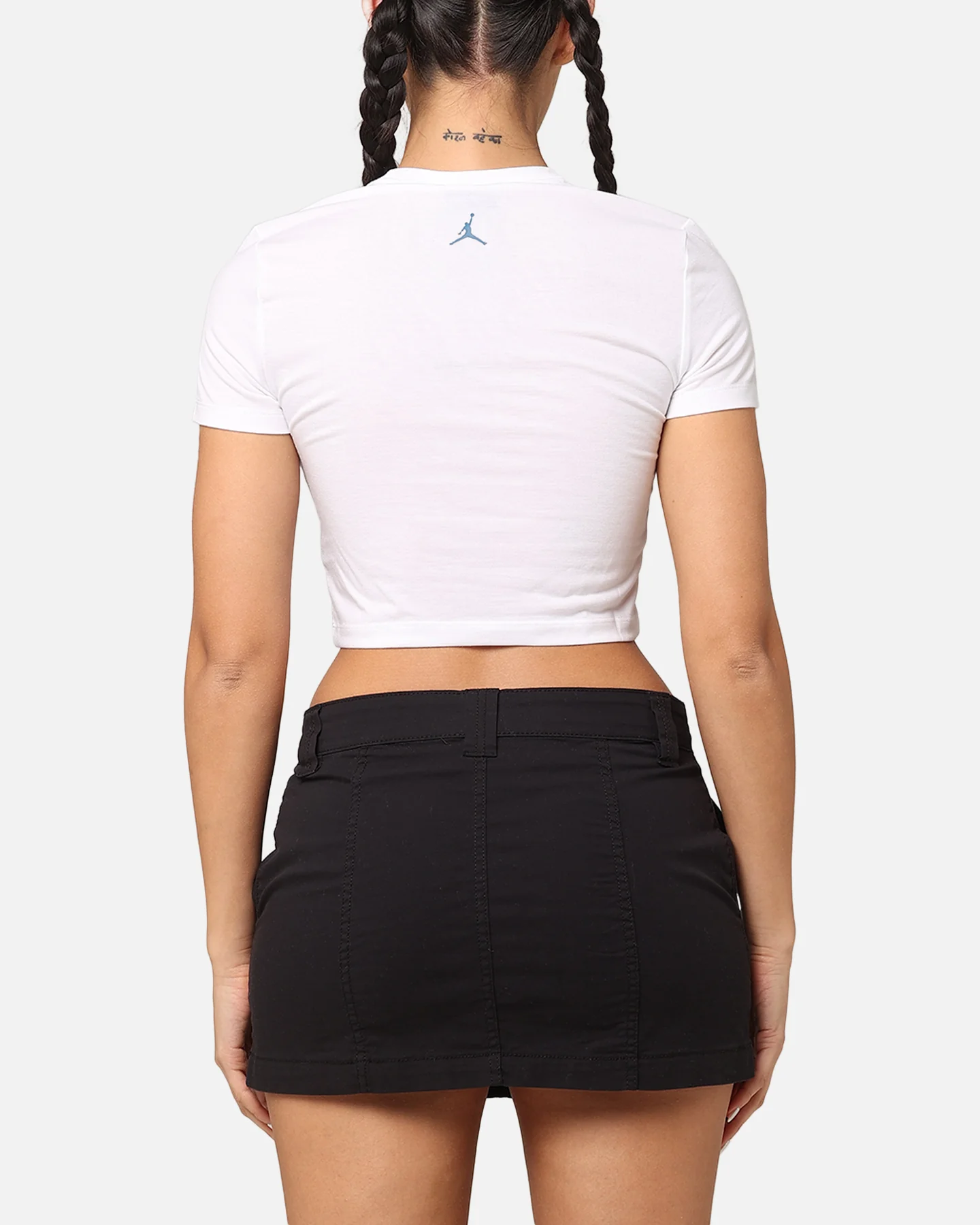 Jordan Women's Short Sleeve Graphic Slim Crop T-Shirt White/Industrial - Image 3