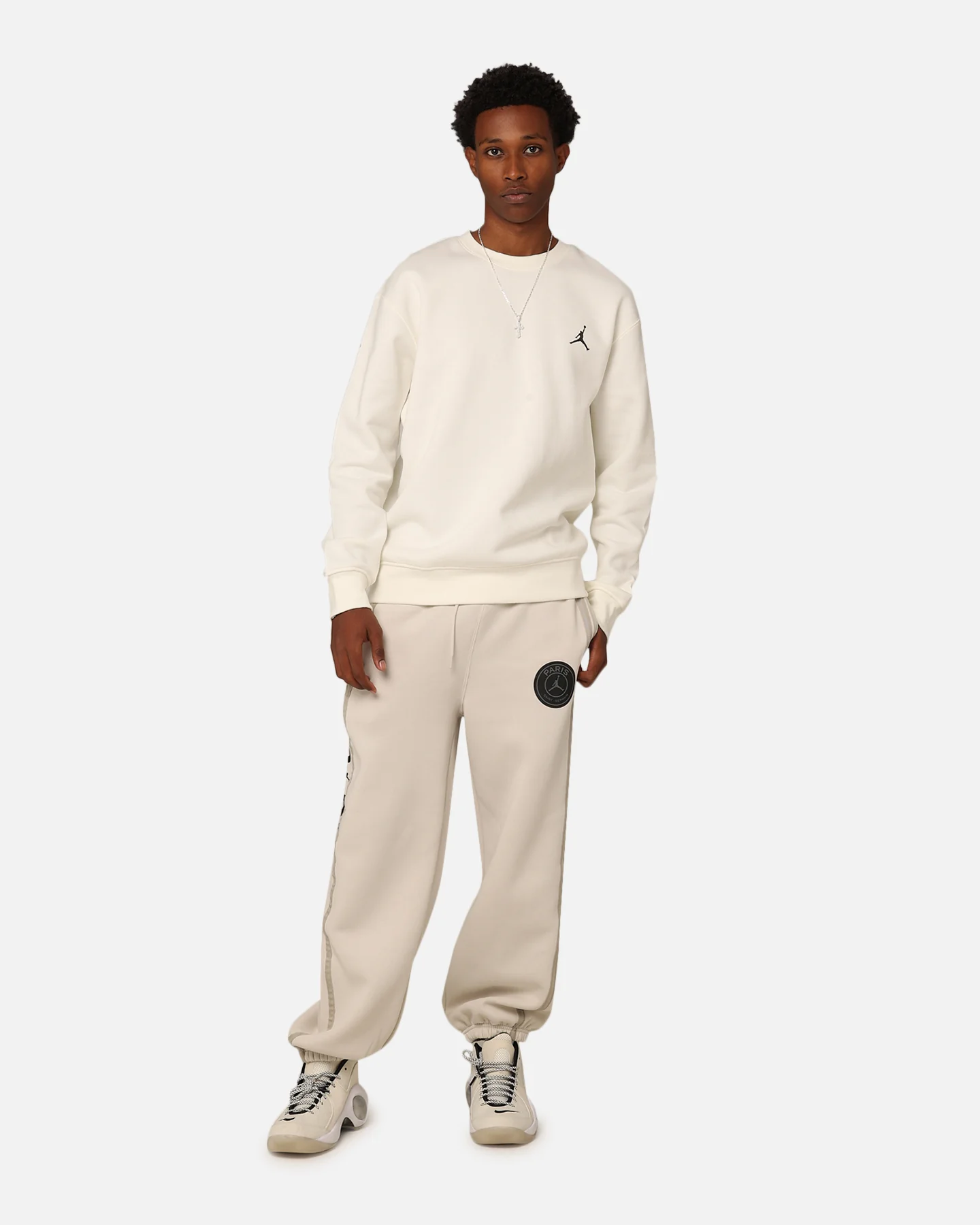 Jordan X Paris Saint-Germain Fleece Pants Light Bone/Black - Image 2