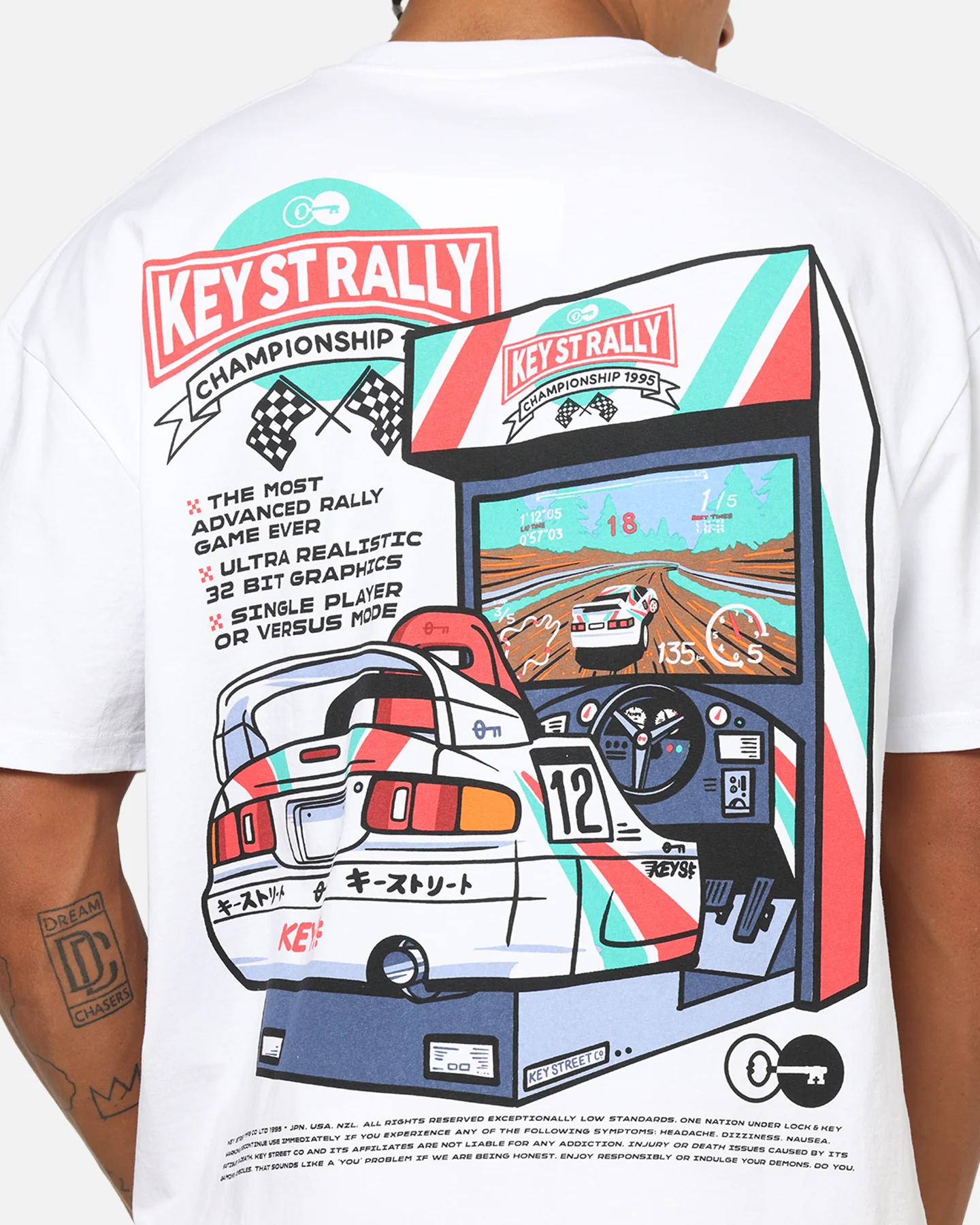 Key Street Arcade T-Shirt White - Image 8