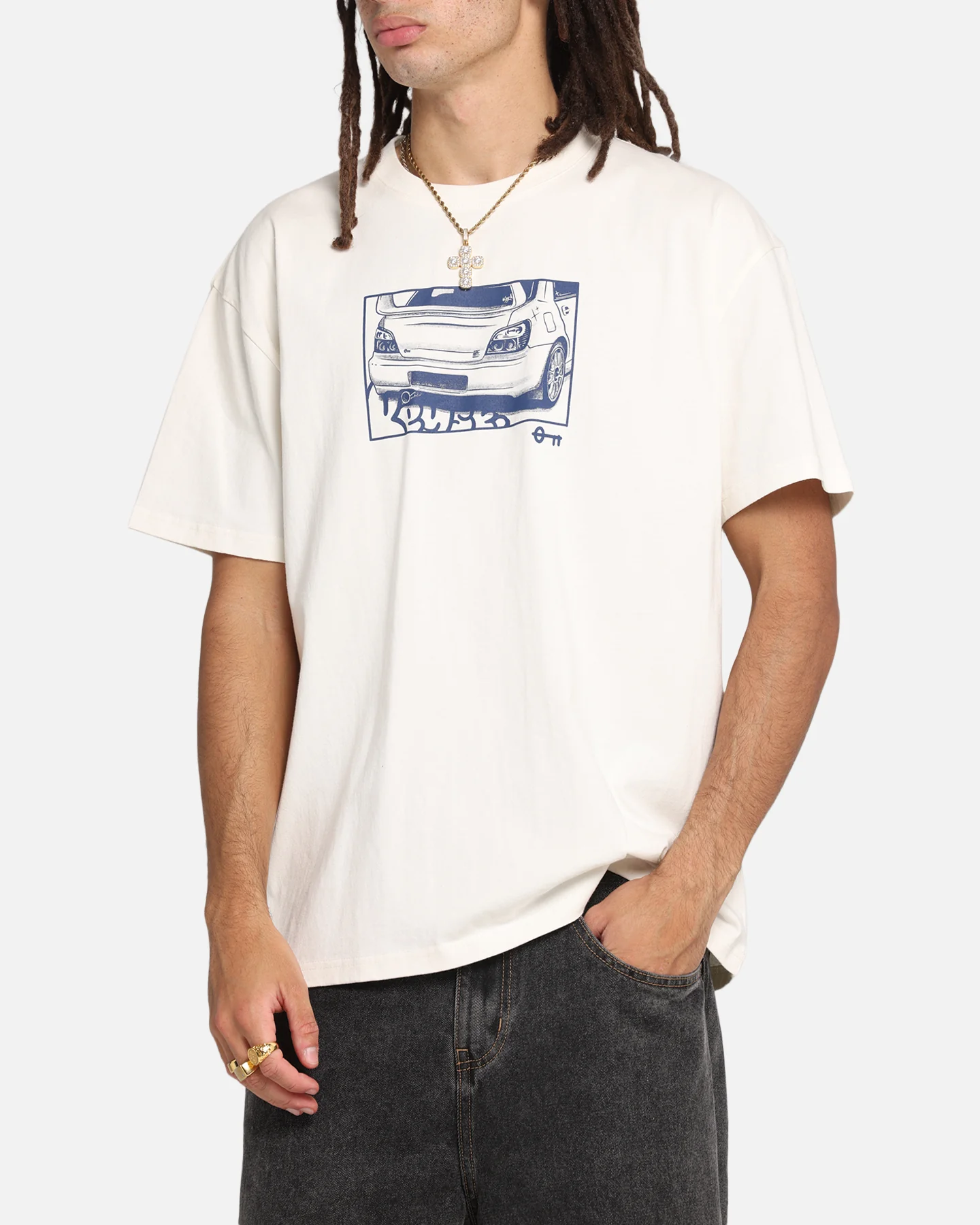 Key Street Halftone T-Shirt Off White - Image 8