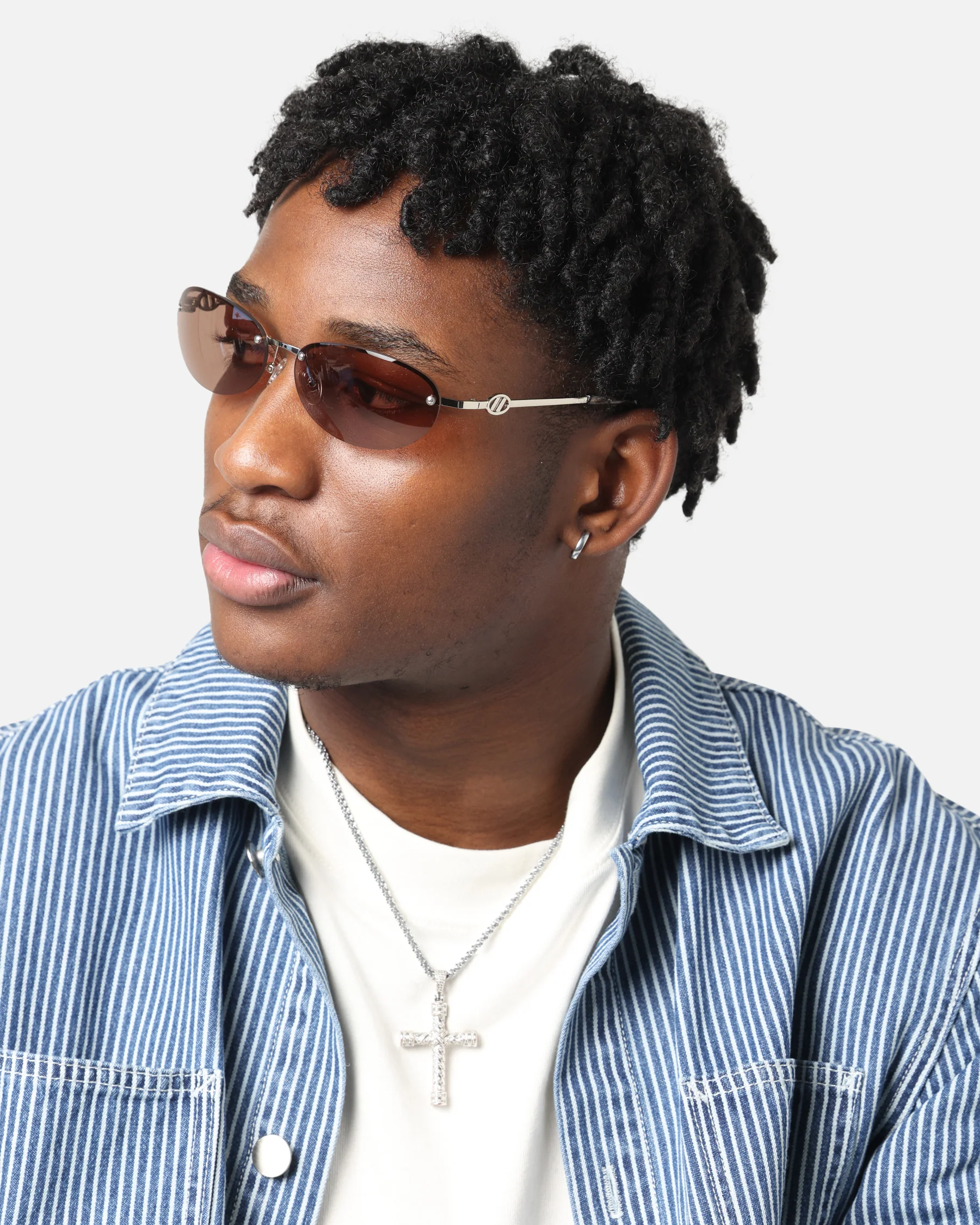 Le Specs Slinky Sunglasses Silver - Image 4