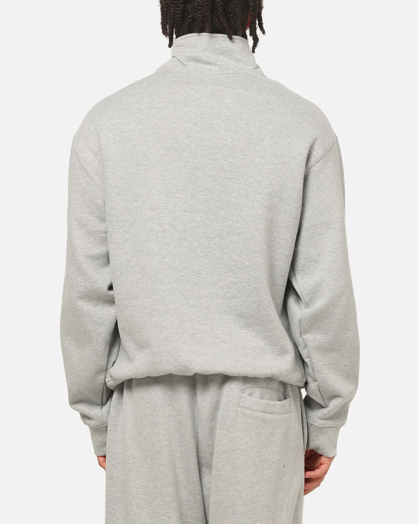 American Thrift Leisure Quarter Zip Mock Neck Sweater Grey Marle - Image 3