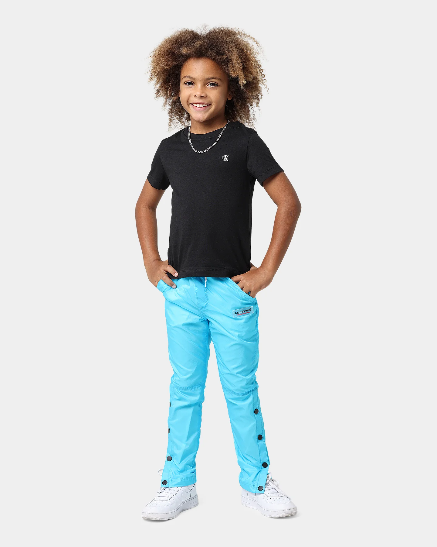 Lil Homme Kids' LH RW Snap Track Pants Baby Blue - Image 5