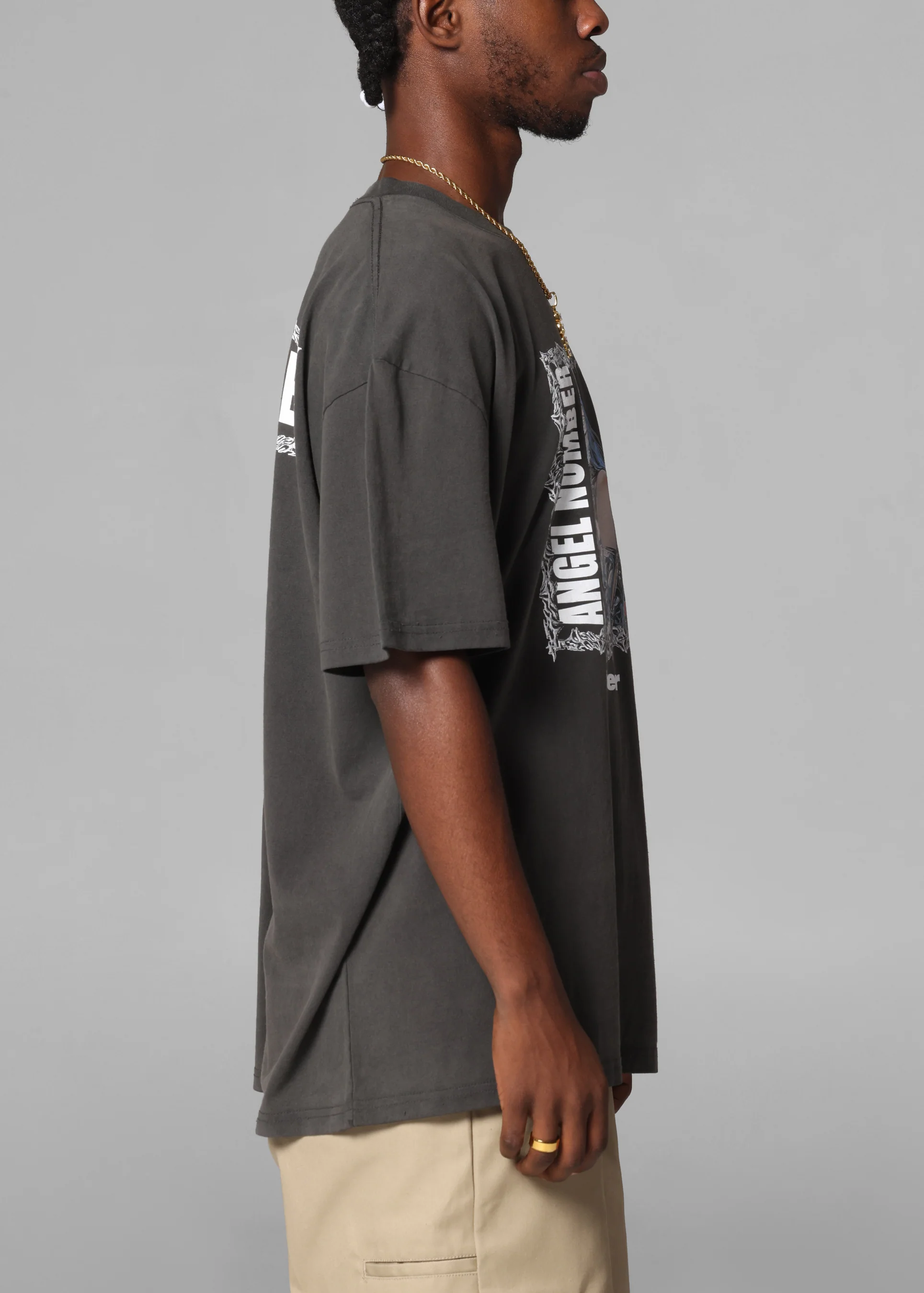 Loiter Angel Number T-Shirt Black Wash - Image 6