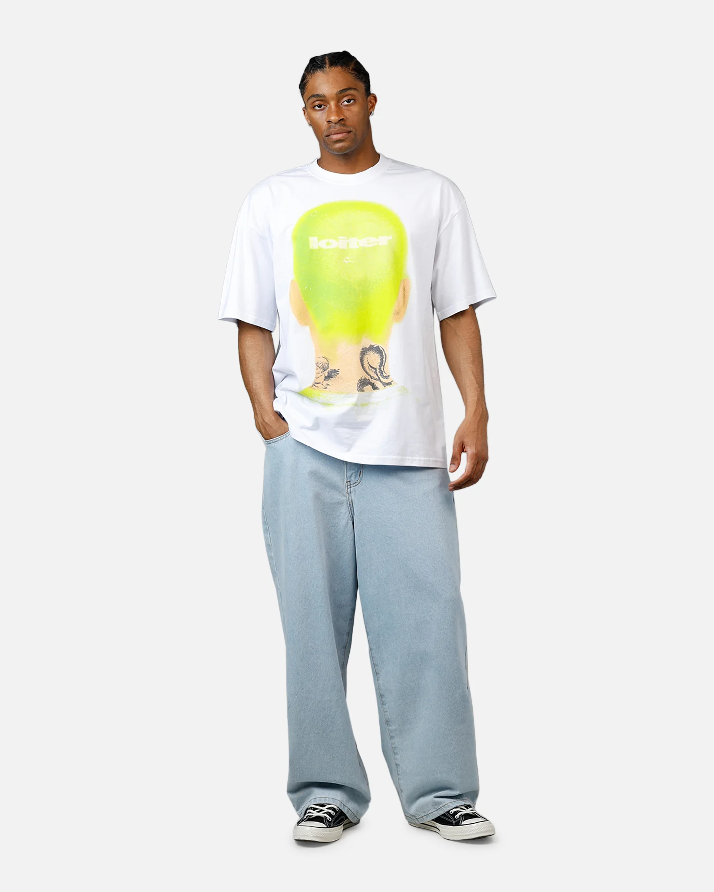 Loiter Backview T-Shirt White - Image 3