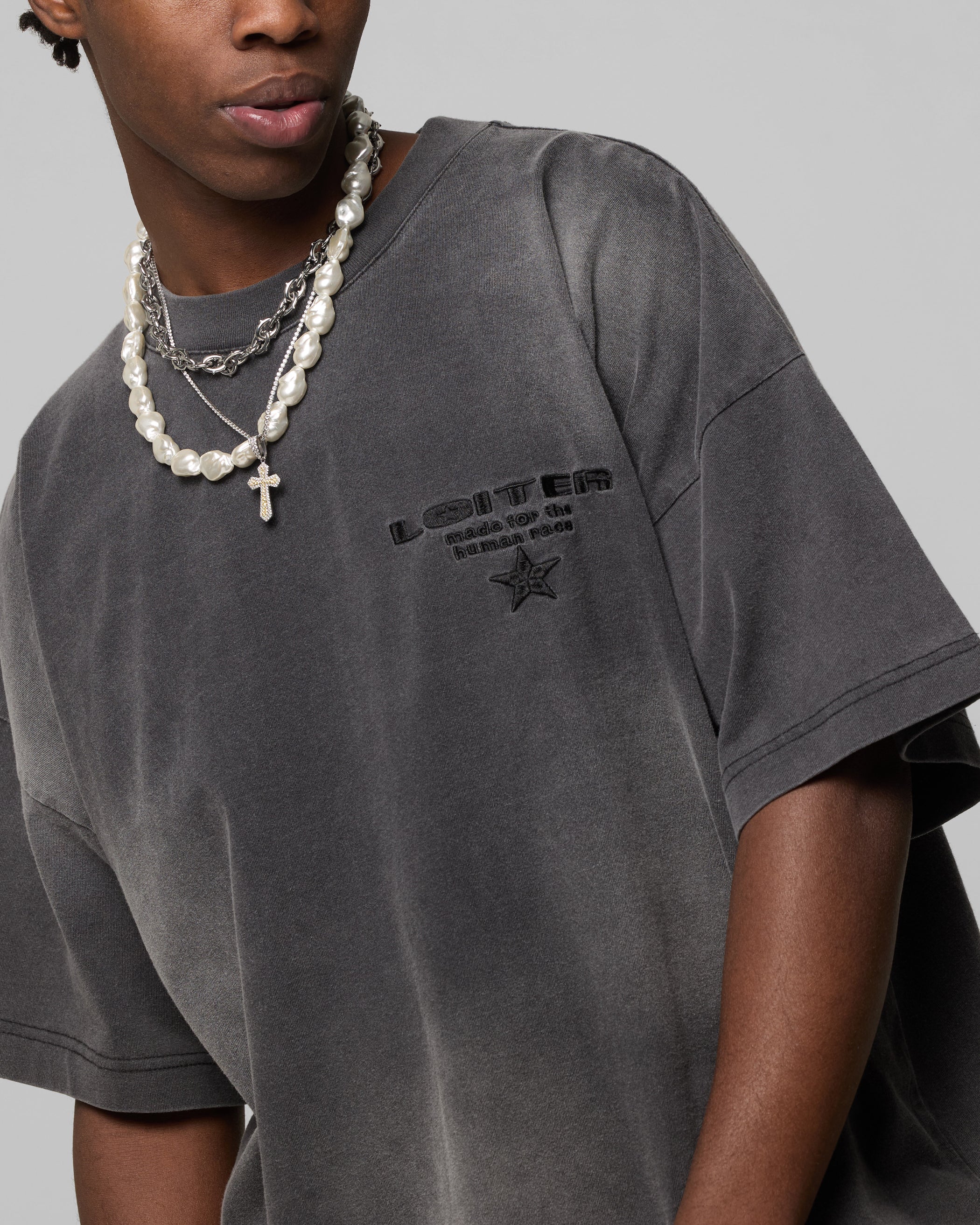 Loiter Celestial T-Shirt Charcoal - Image 5