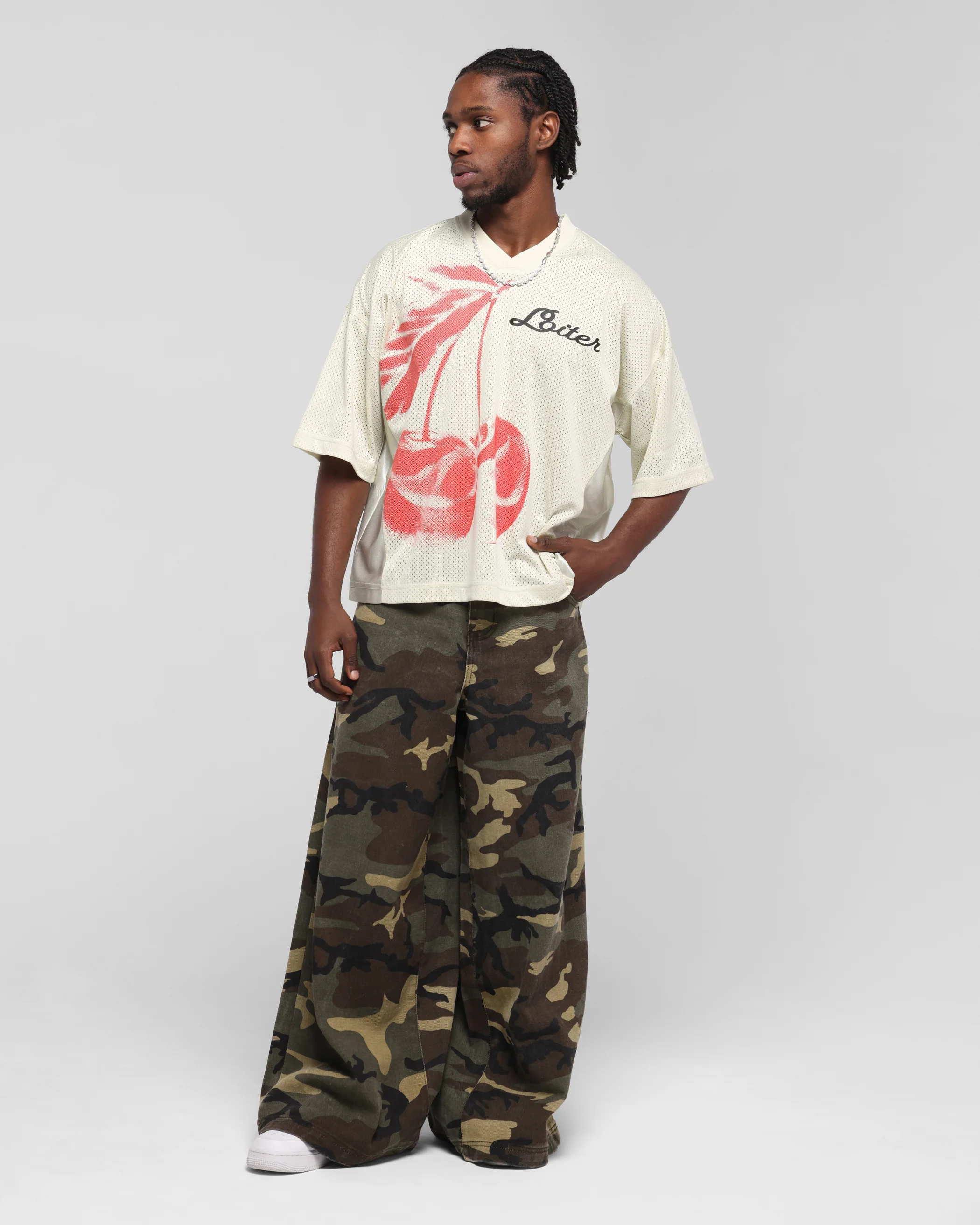 Loiter Cherry Jersey Off White/Red - Image 3