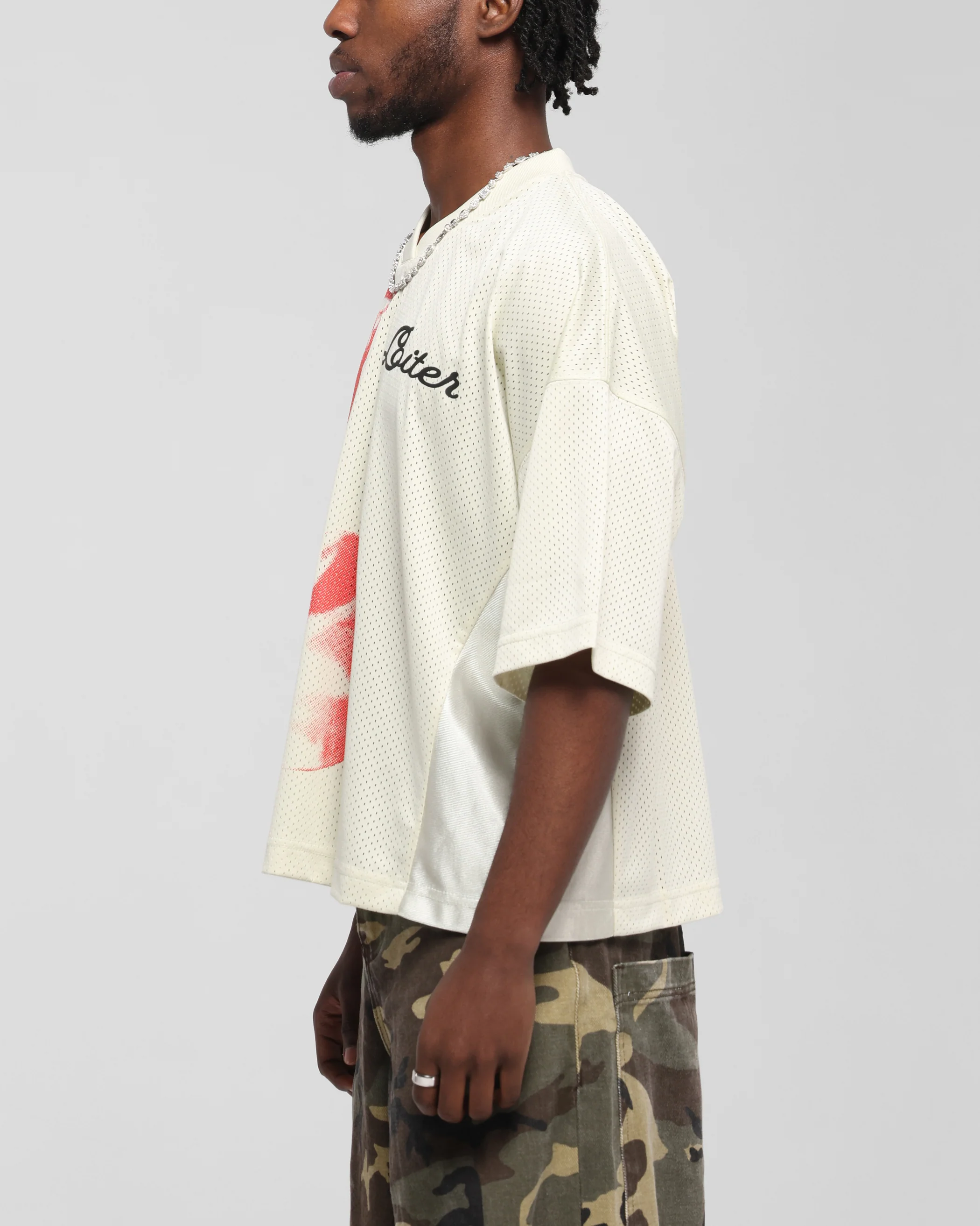 Loiter Cherry Jersey Off White/Red - Image 6