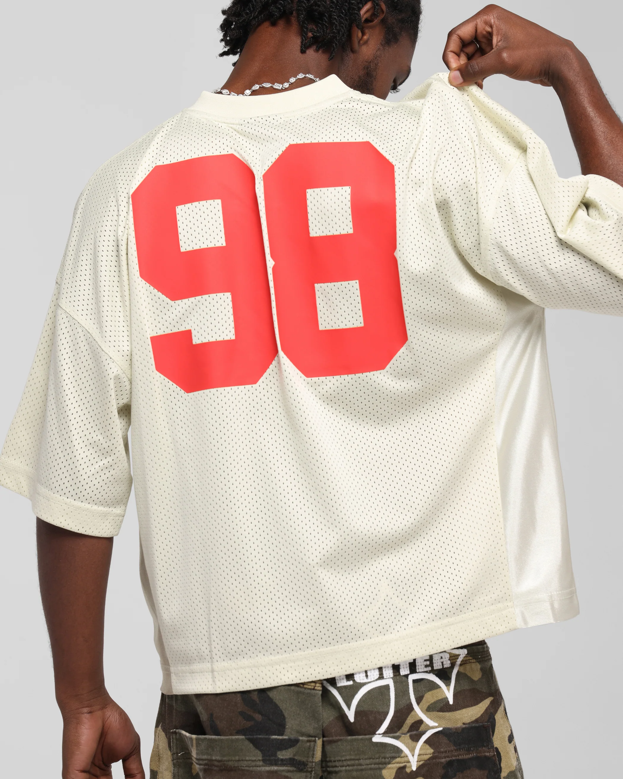 Loiter Cherry Jersey Off White/Red - Image 8
