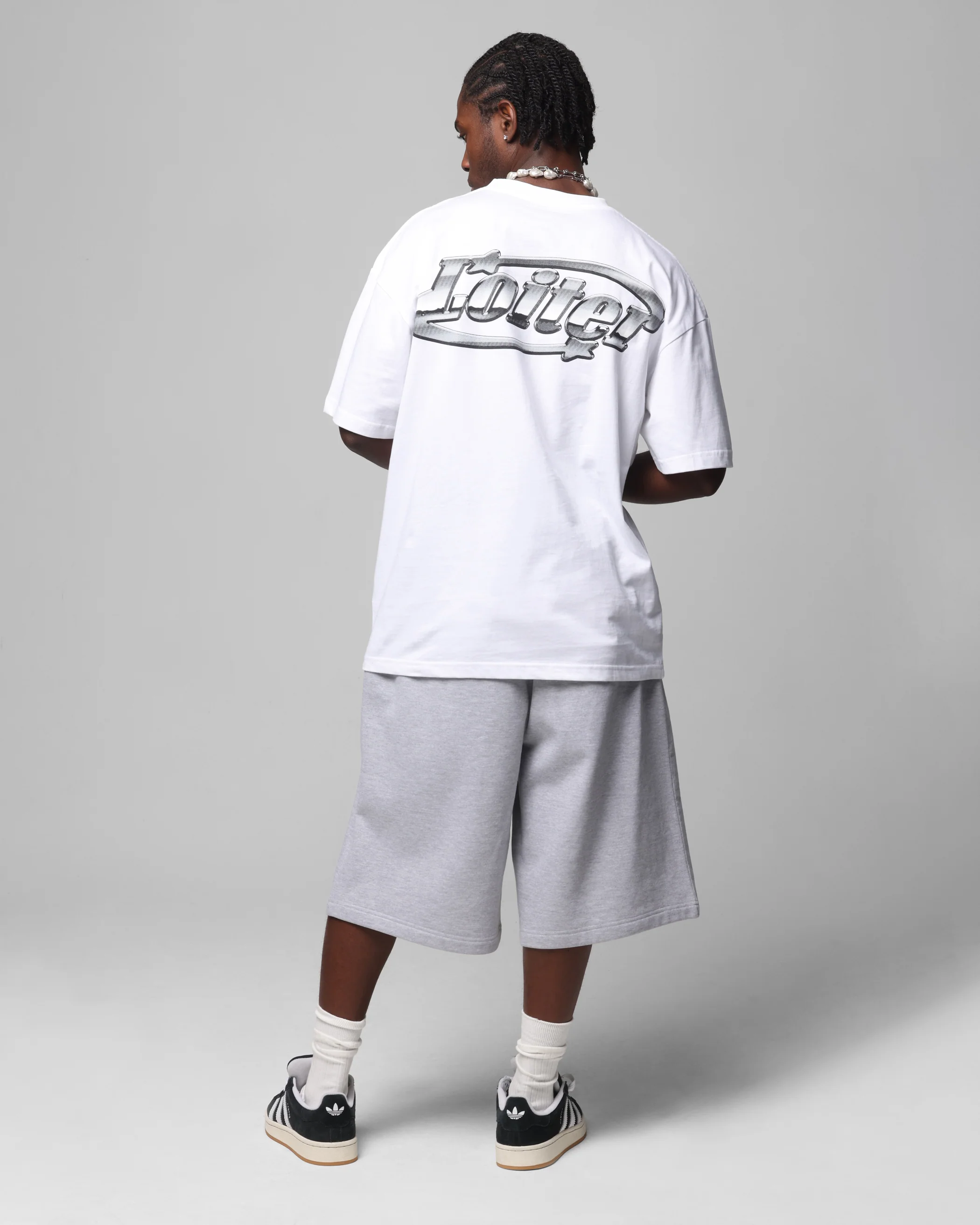 Loiter Chrome Logo T-Shirt White - Image 4