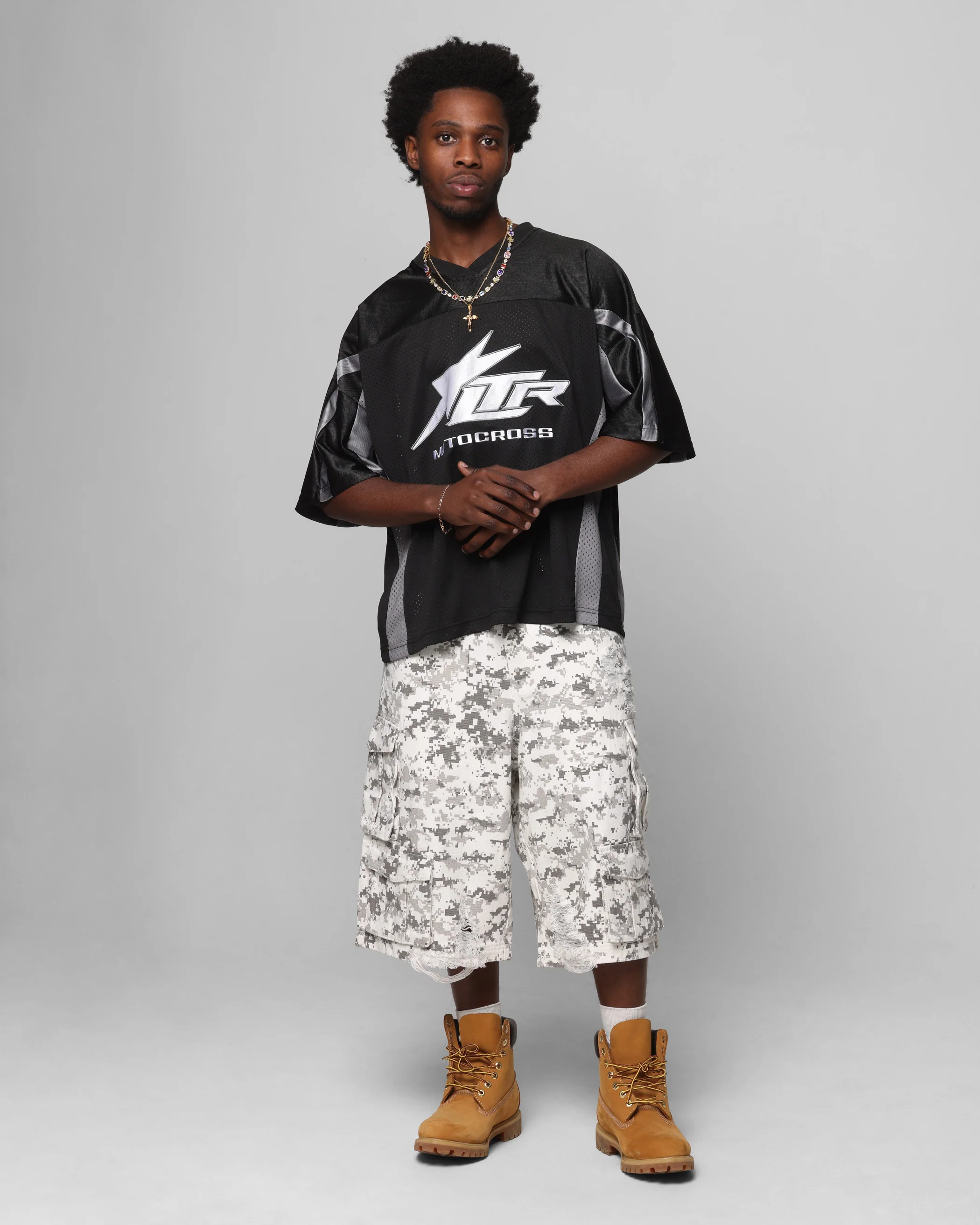 Loiter Collateral Cargo Shorts Digi Snow Camo - Image 2
