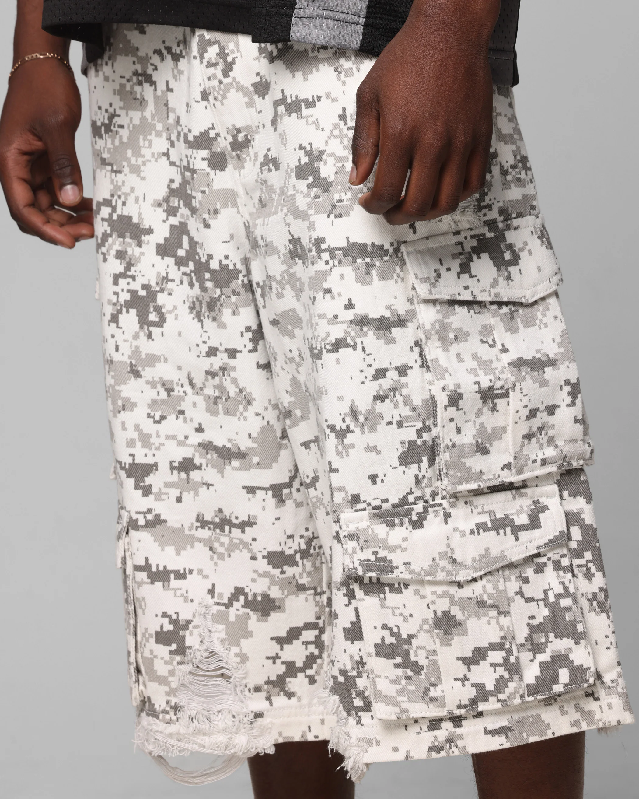 Loiter Collateral Cargo Shorts Digi Snow Camo - Image 3