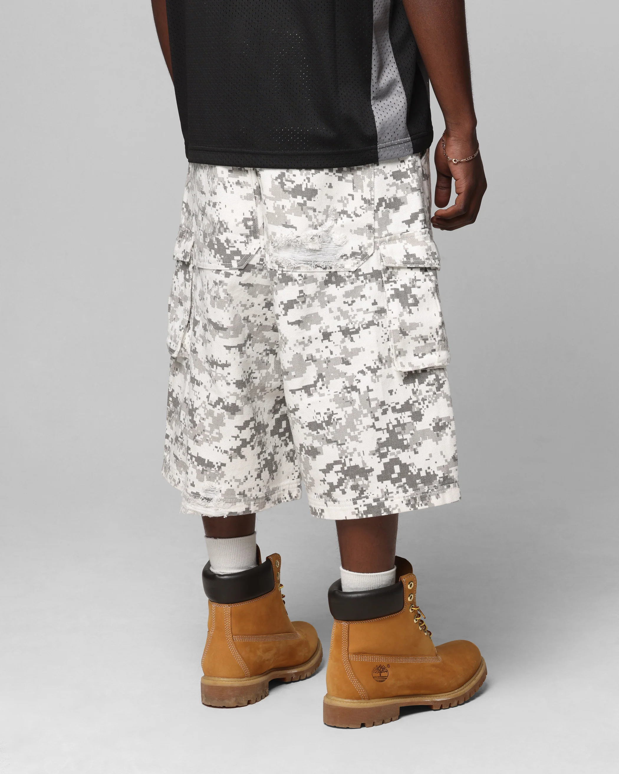 Loiter Collateral Cargo Shorts Digi Snow Camo - Image 5