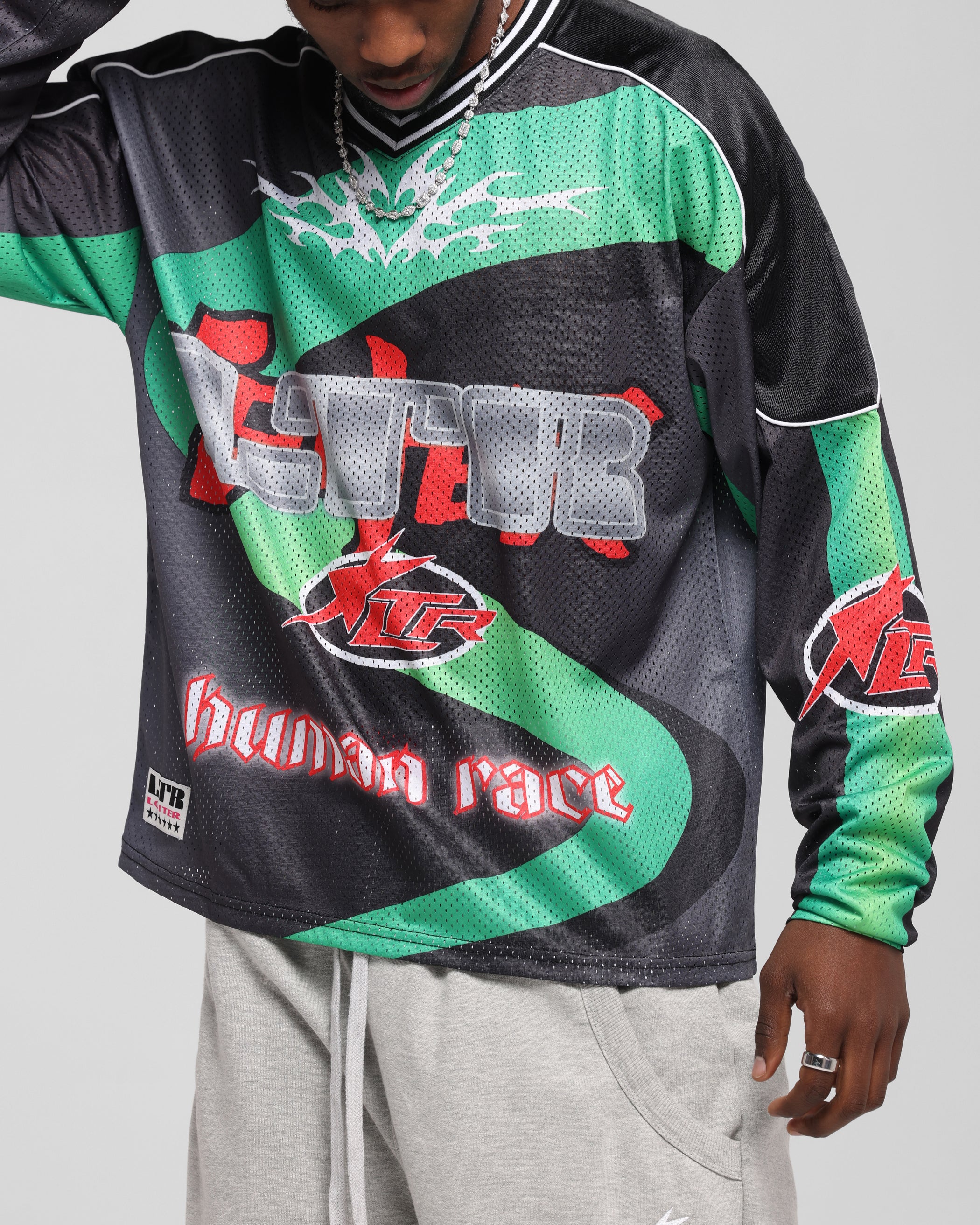 Loiter Cyber Hockey Jersey Black/Multi - Image 7