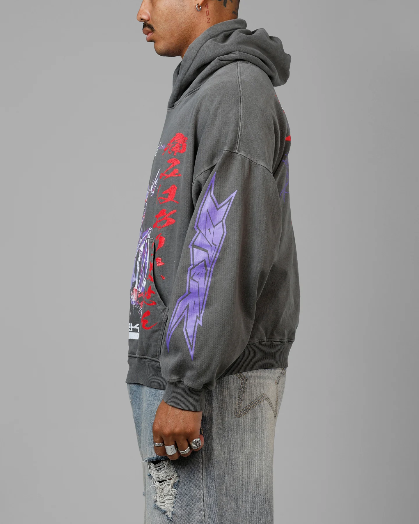 Loiter Cyberkinetics Premium Hoodie Washed Charcoal - Image 5