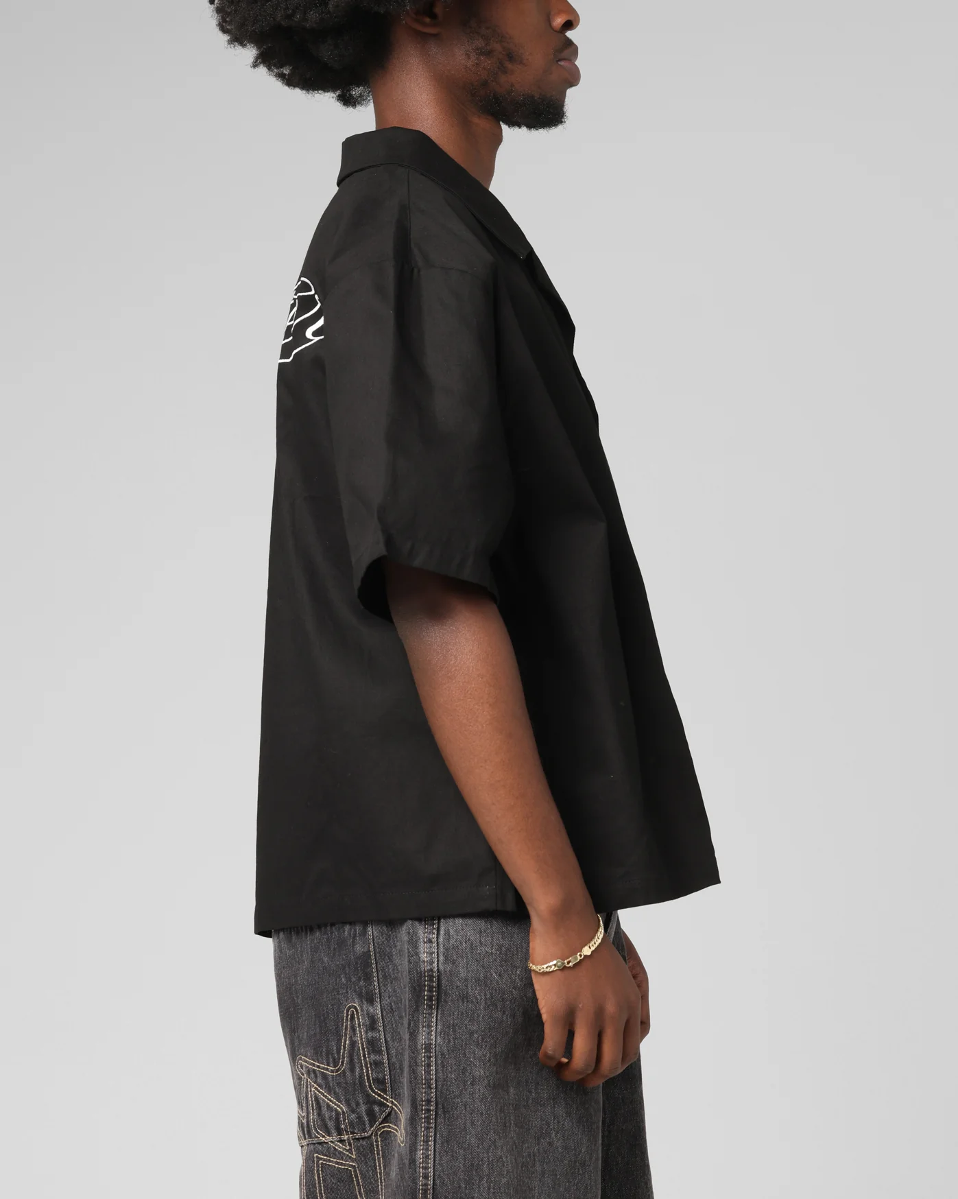 Loiter Daytona Button Up Shirt Black - Image 5