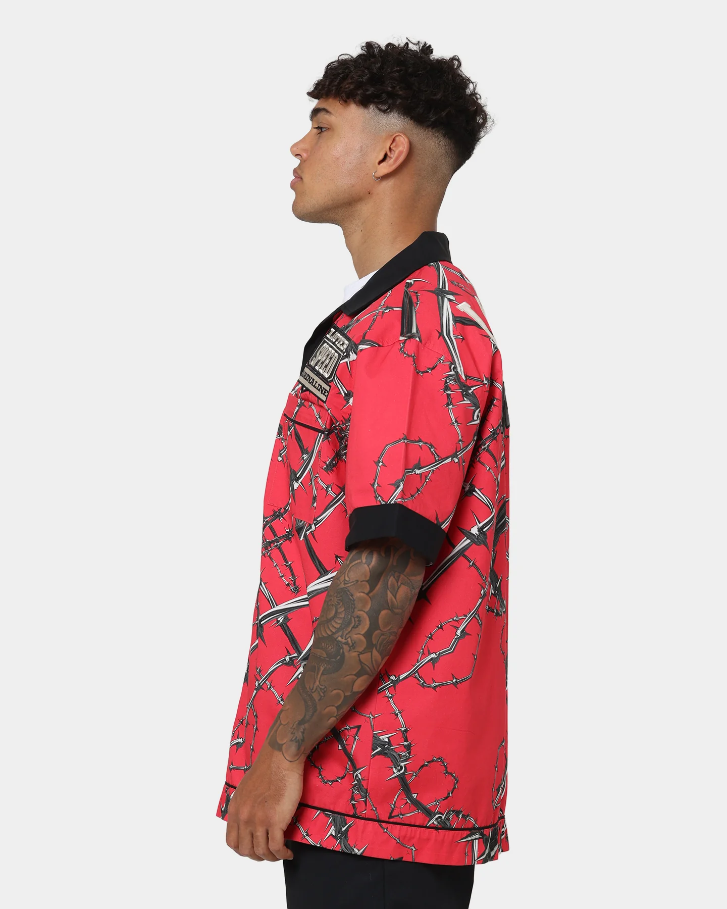 Loiter Daytona Mechanic Button Up Shirt Red - Image 7