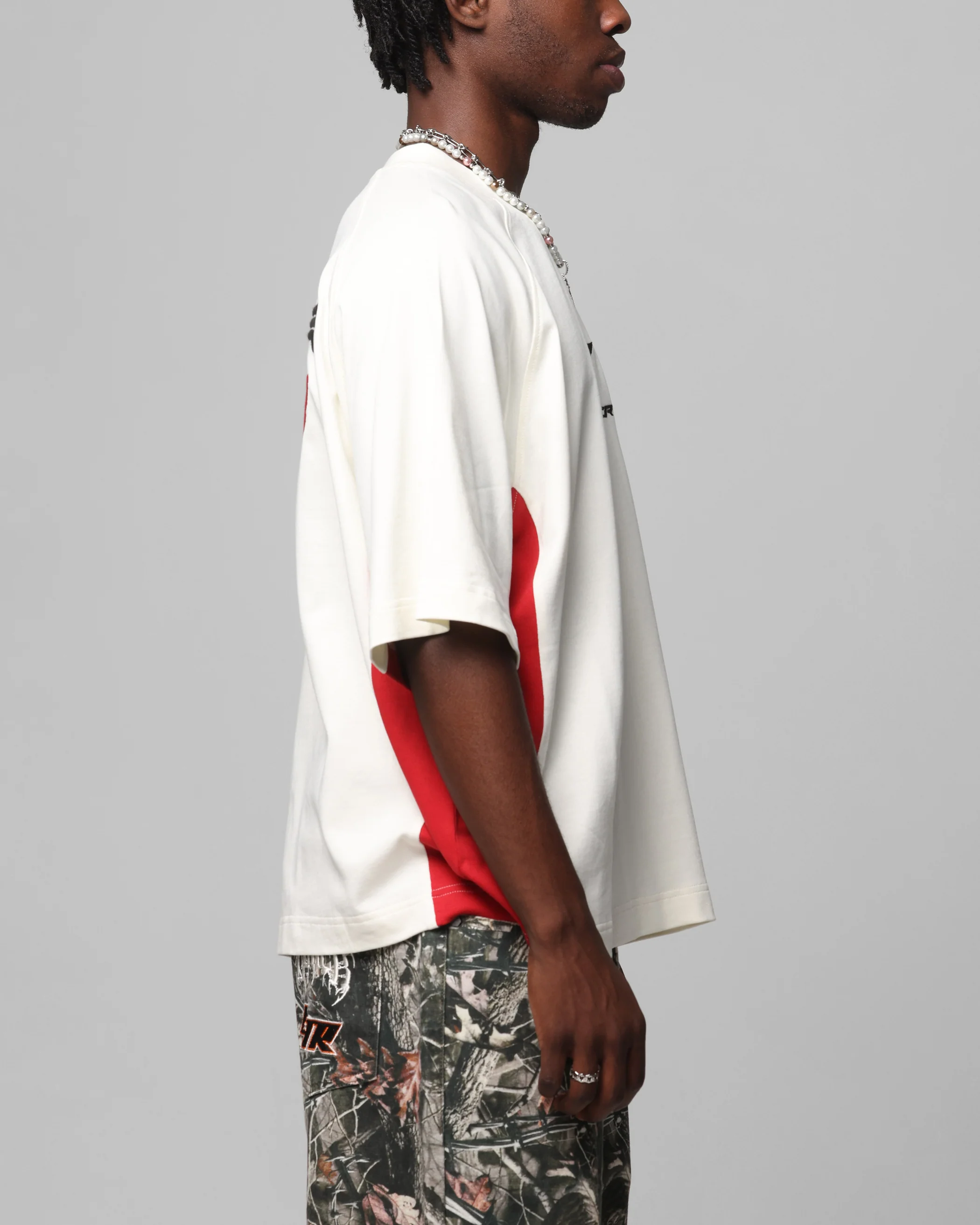 Loiter Daytona Panel T-Shirt White/Pink - Image 5
