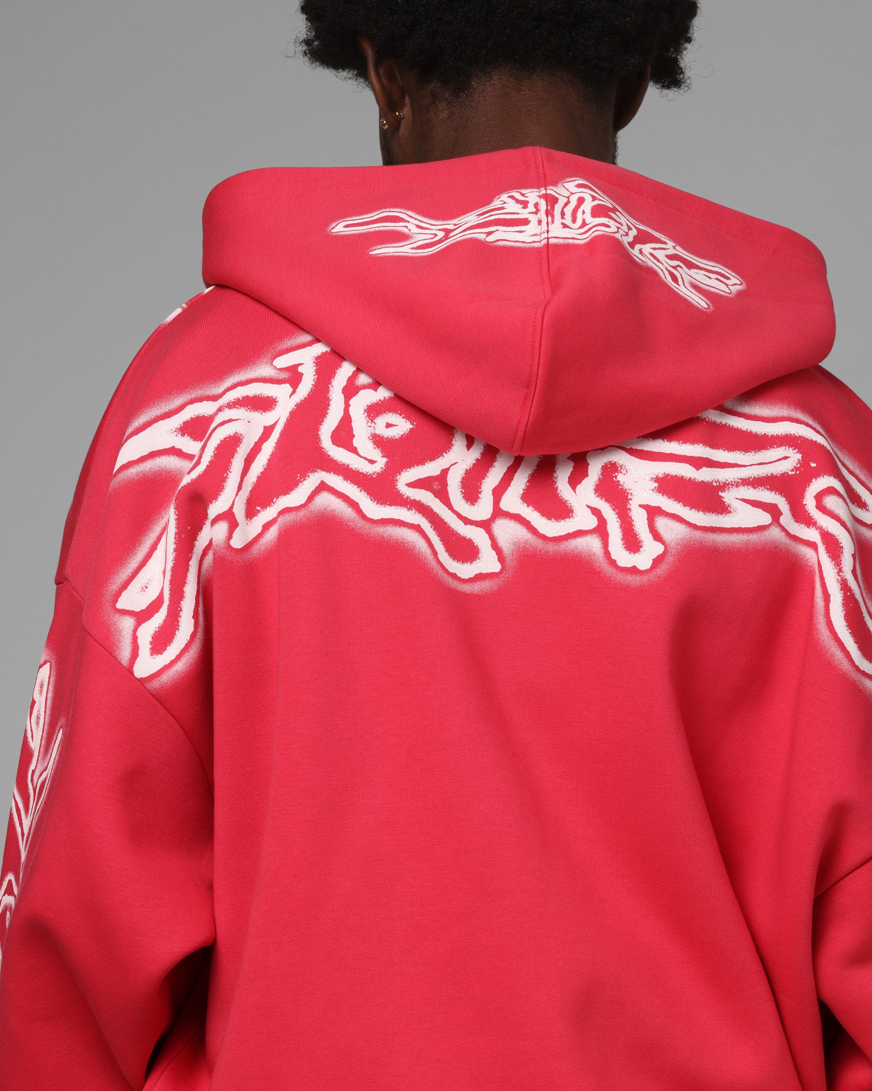 Loiter Dog Pound Airbrush Zip Hoodie Pink - Image 8